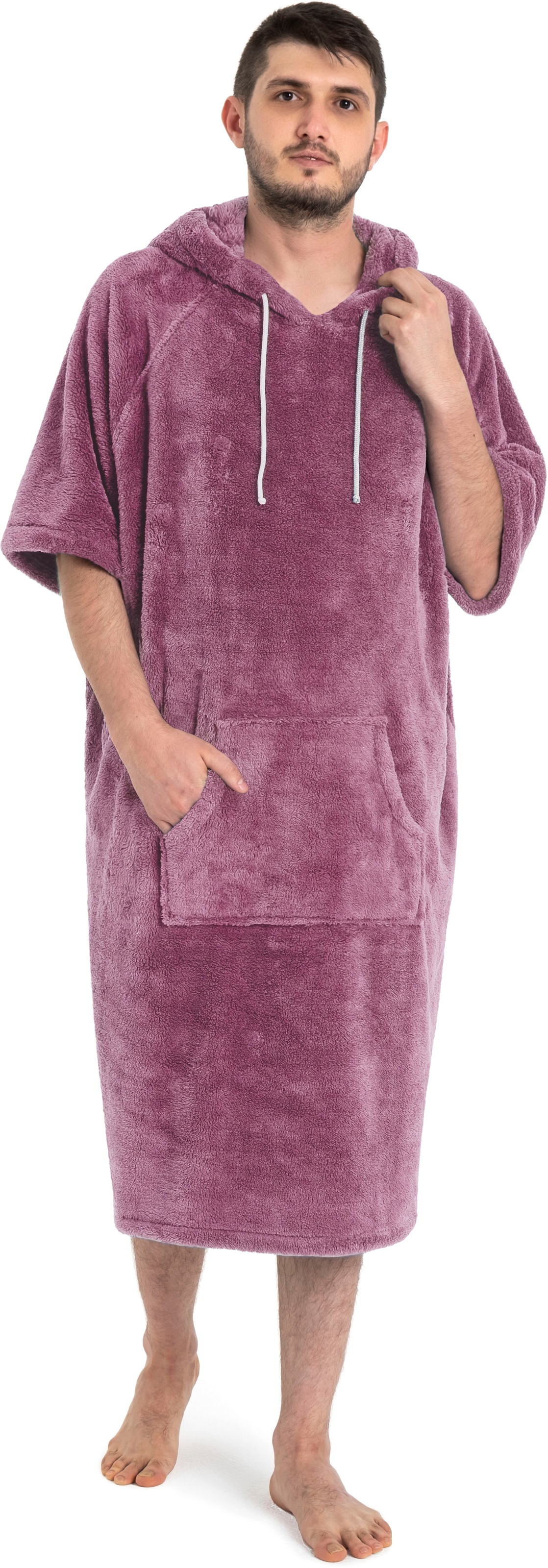 my home Badeponcho »Lillou, ideal für Sauna, Spa & im Urlaub«, (1 St.), weich und kuschelig, Fleece, Unisex, für Damen und Herren, Surfponcho
