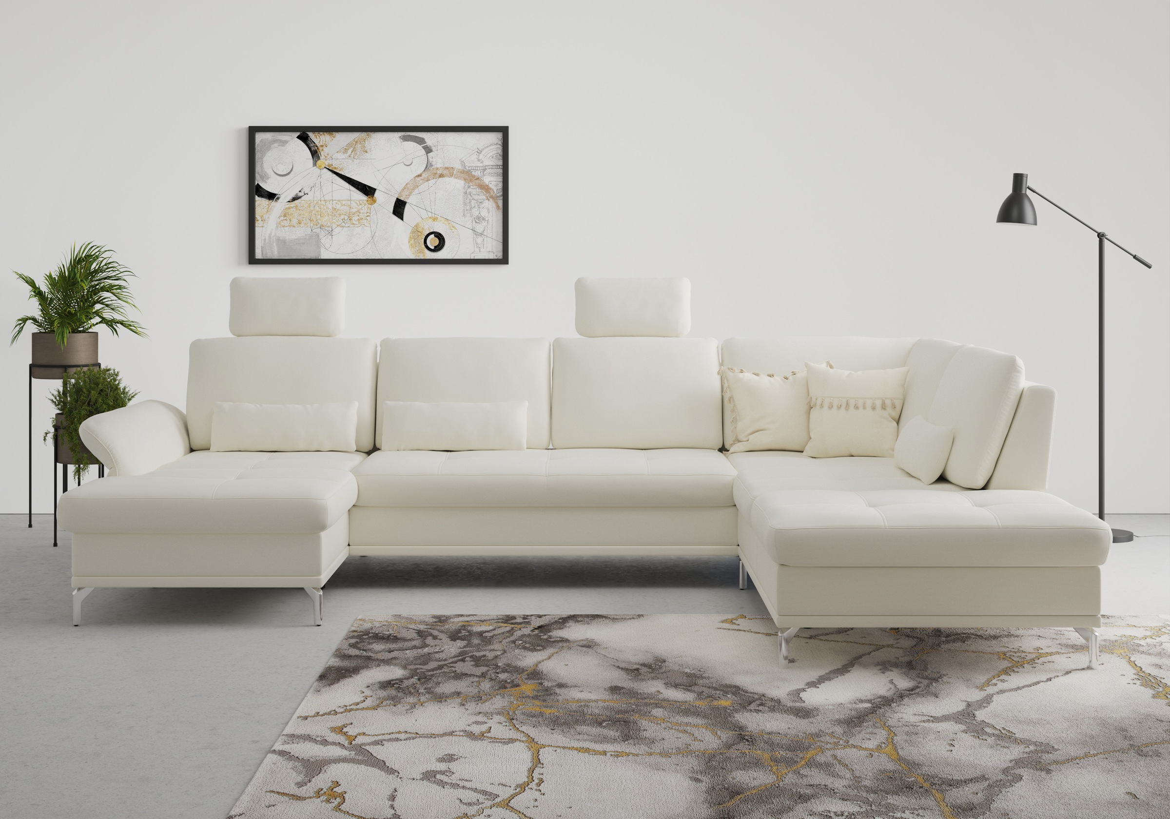 Home affaire Wohnlandschaft »Palm Beach U-Form« Federkern, mit Sitztiefenve günstig online kaufen