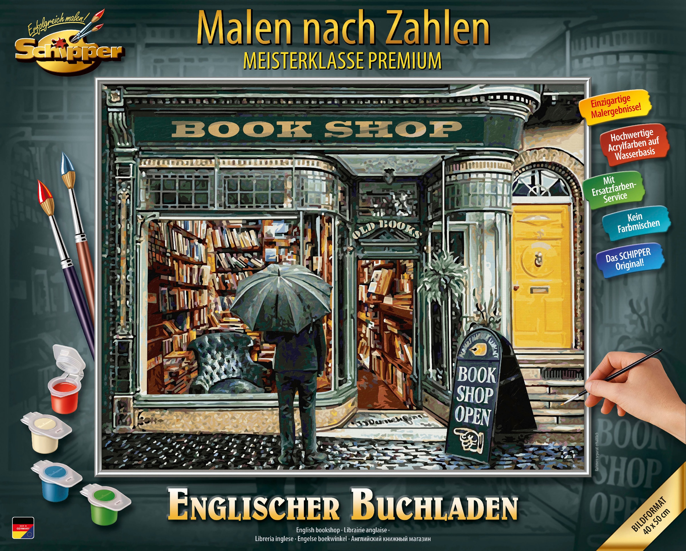Malen nach Zahlen »Meisterklasse Premium - Englischer Buchladen«, Made in Germany