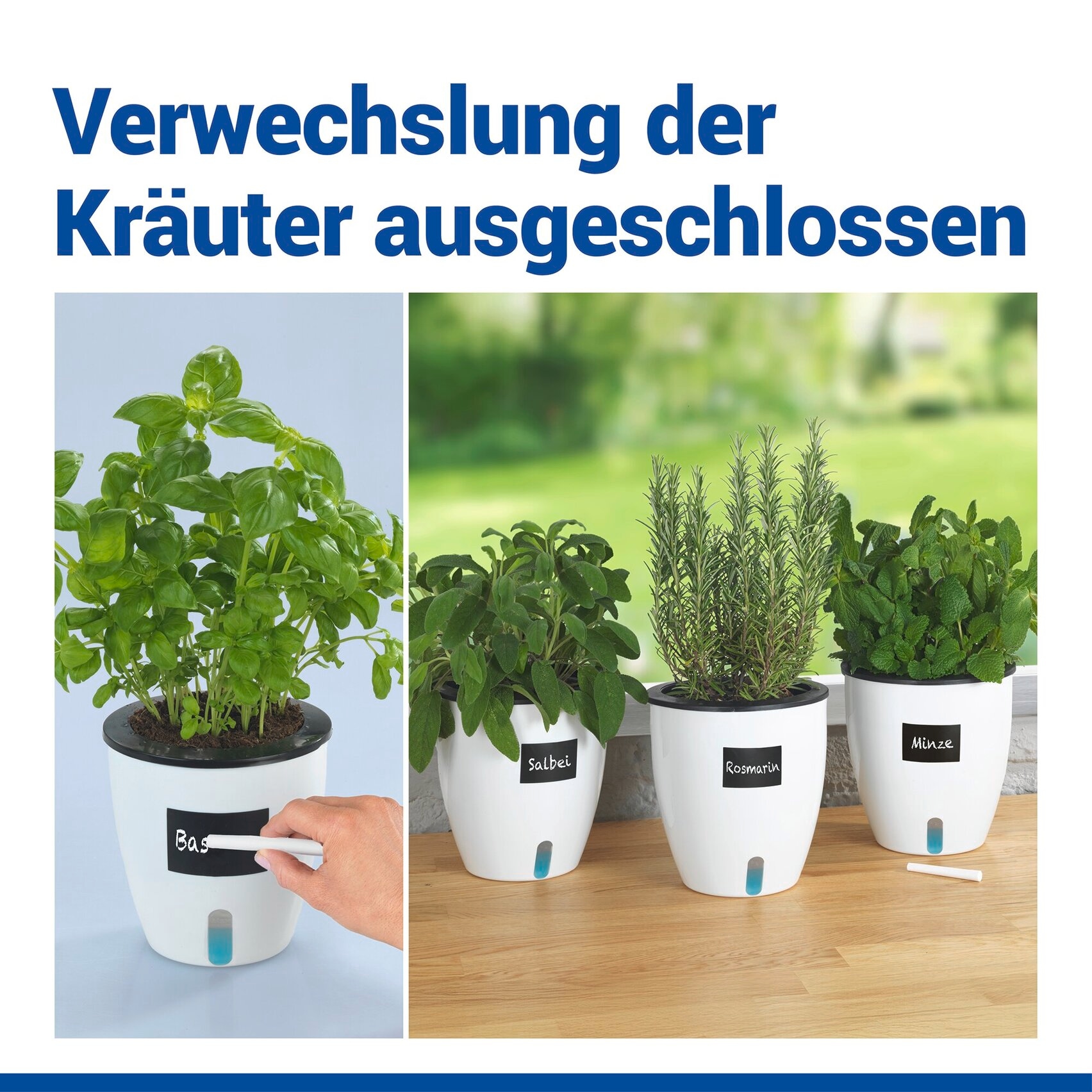 Maximex Pflanzschale »Selbstbewässernde Pflanztöpfe« 18x19 cm, mit Wasserstandsanzeige