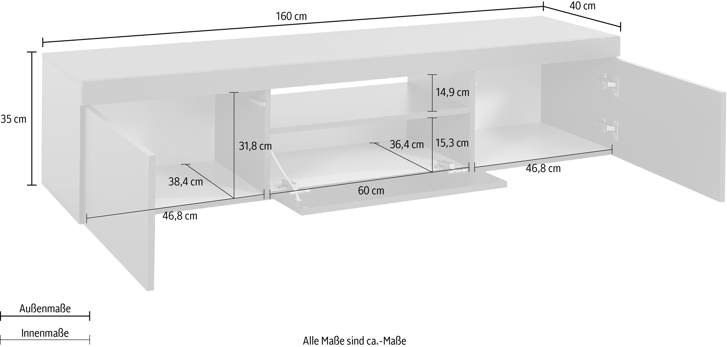 INOSIGN Lowboard »Essential«, 160 cm