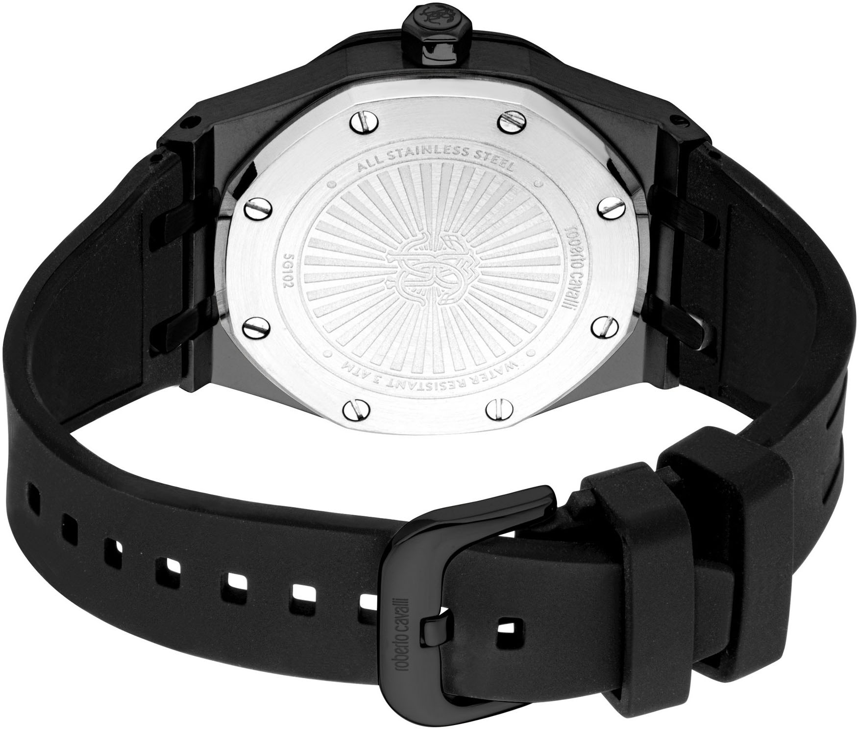 roberto cavalli Quarzuhr »Uomo Ottagono« Armbanduhr, Herrenuhr, Silikonarmband, analog, Tag