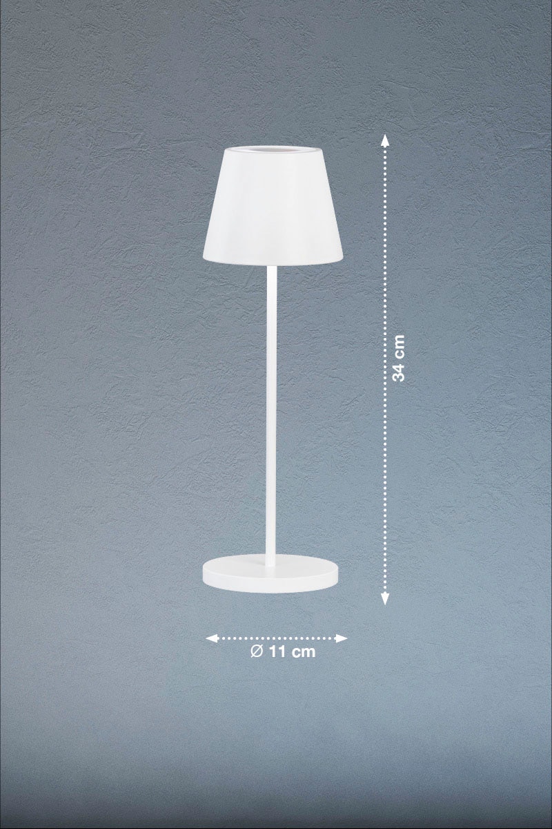 easy! BY FHL Außen-Tischleuchte »Cosenza 2.0«, 1 flammig, Leuchtmittel LED-Modul | LED fest integriert, LED,Mobiles Licht,Akkulampe,Dimmbar,Farbwechsel,Ladestation