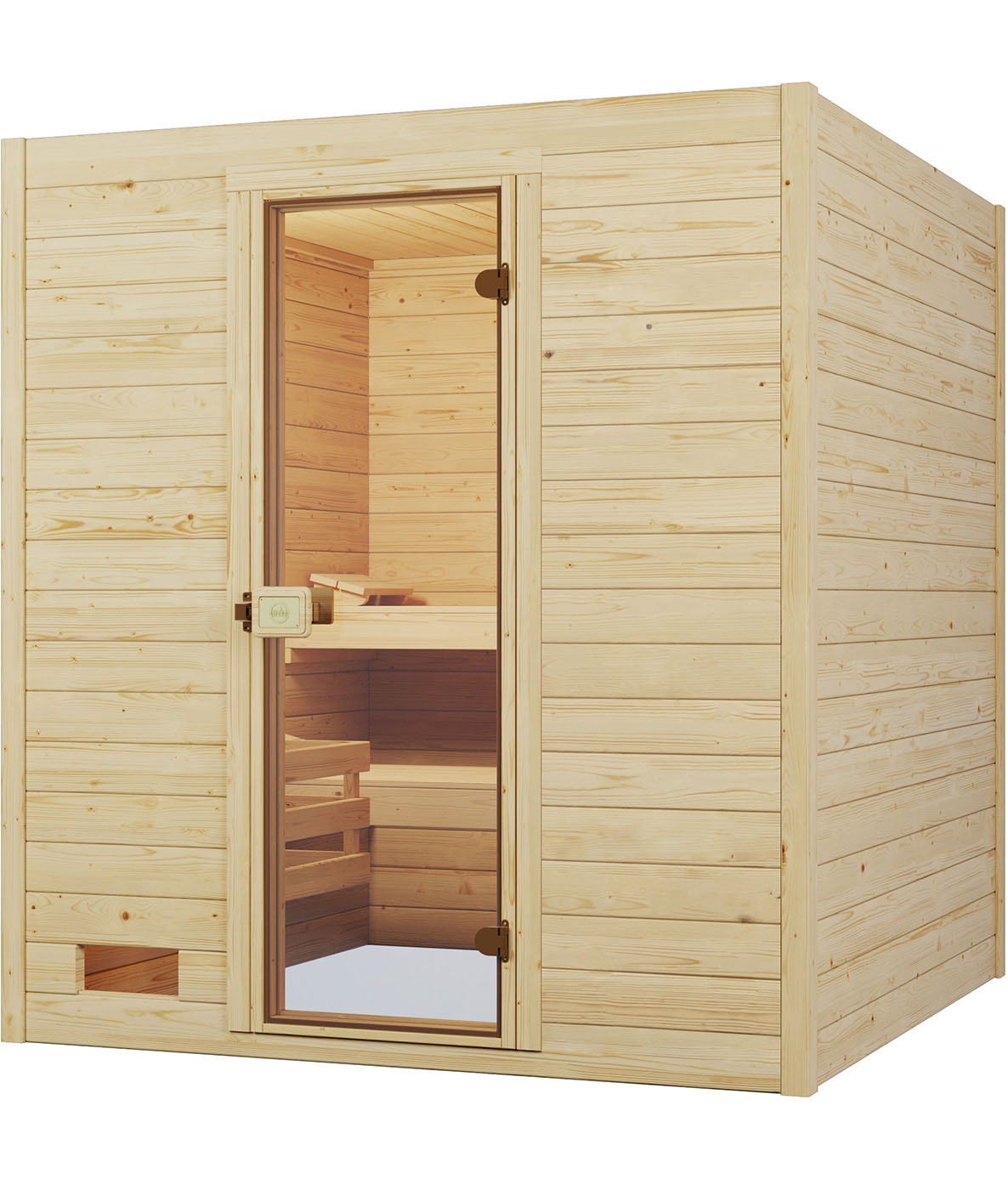 weka Sauna »Massivholzsauna VALIDA 3«, Blockbohlen, moderne Ganzglastür günstig online kaufen