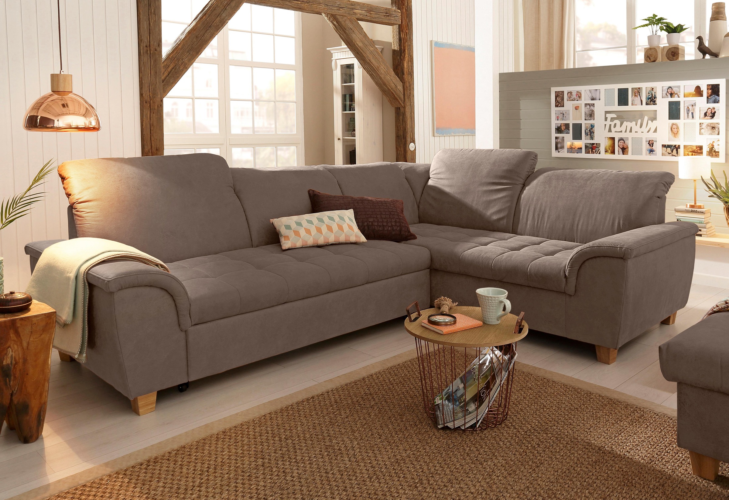 Home affaire Ecksofa »Lyla fester Sitzkomfort, bequeme Armlehnen, Breite 27 günstig online kaufen