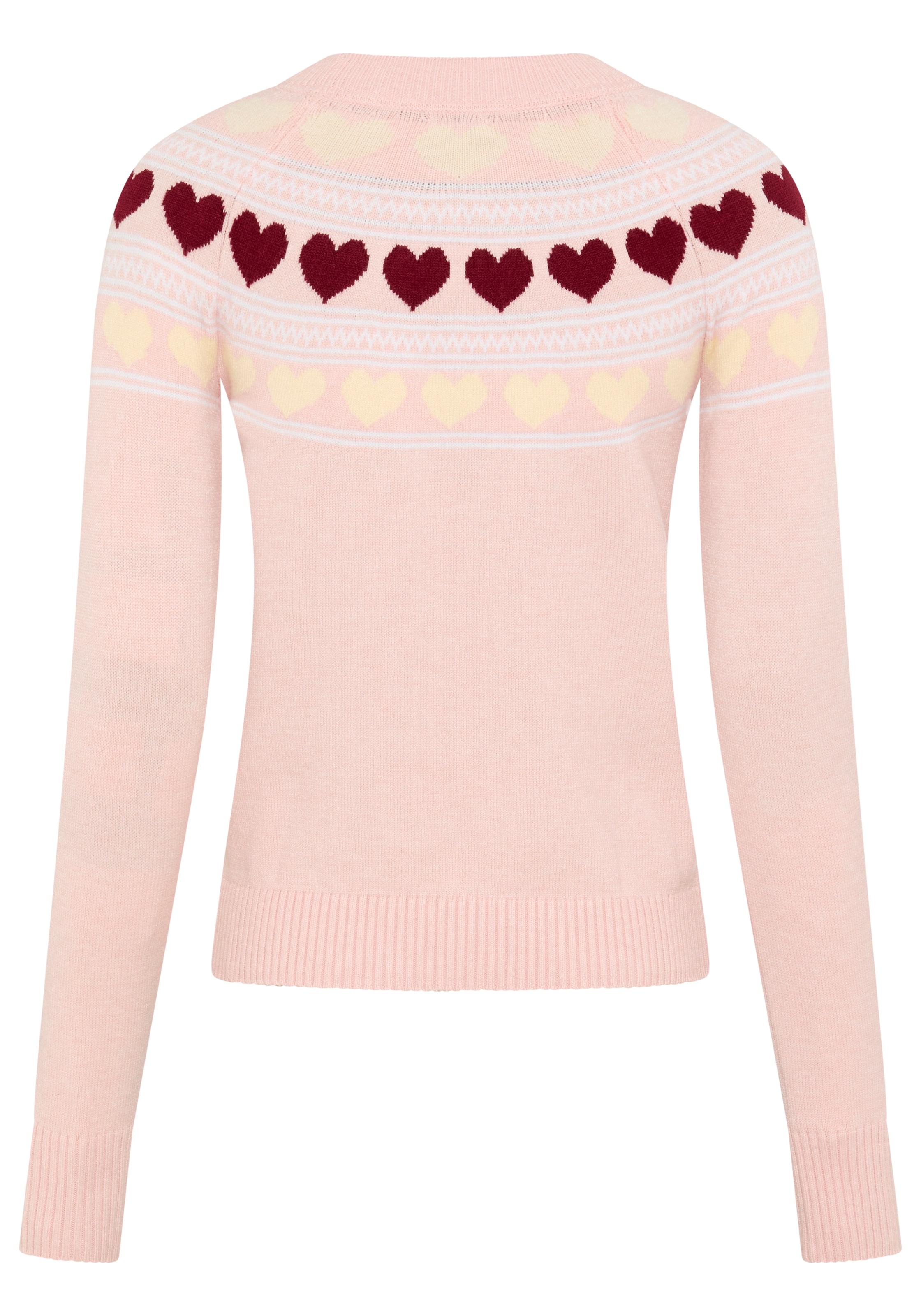 KangaROOS Norwegerpullover mit Rundhalsausschnitt, hüftlange Form, figurumspielende Passform