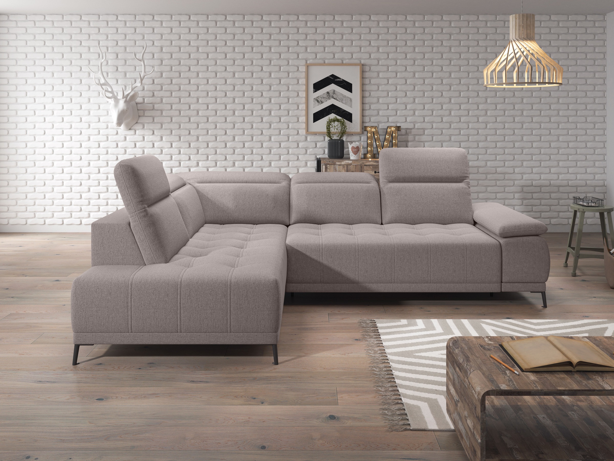 WERK2 Ecksofa »Focus-L, elektrisch erweiterbare Sitztiefe um ca. 30 cm, L-F günstig online kaufen