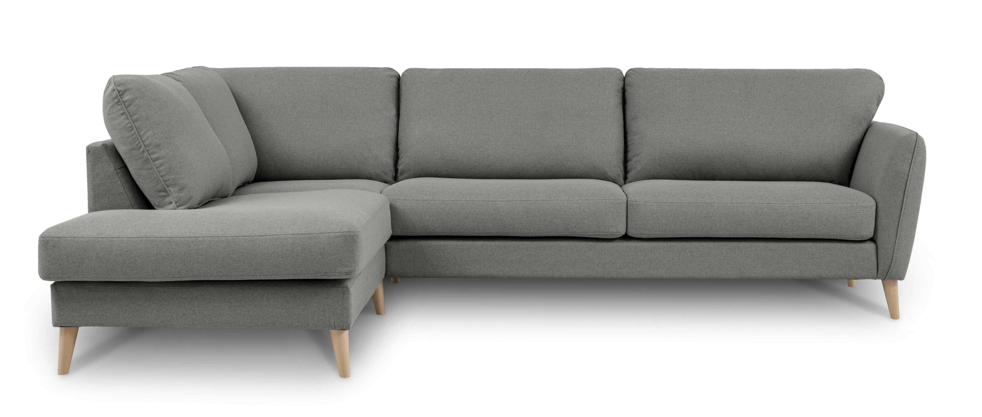 Home affaire Ecksofa »MARSEILLE 278/202 cm, L-Form, Ottom. rechts/links, verschiedene Bezüge«, Massivholzbeine Eiche, Landhausstil, Wellenunterfederung