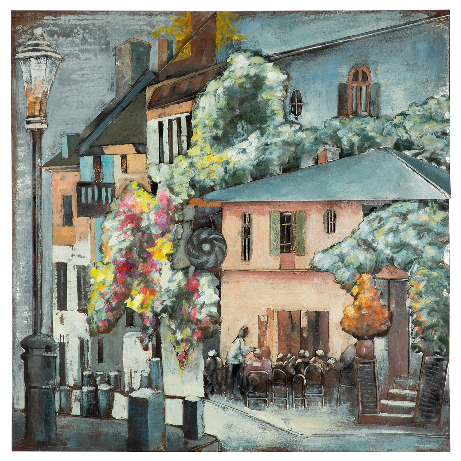 Casablanca by Gilde Metallbild »Bild quadratisch Café Toskana mehrfarbig H. 100 cm« 1 Stk. tlg.