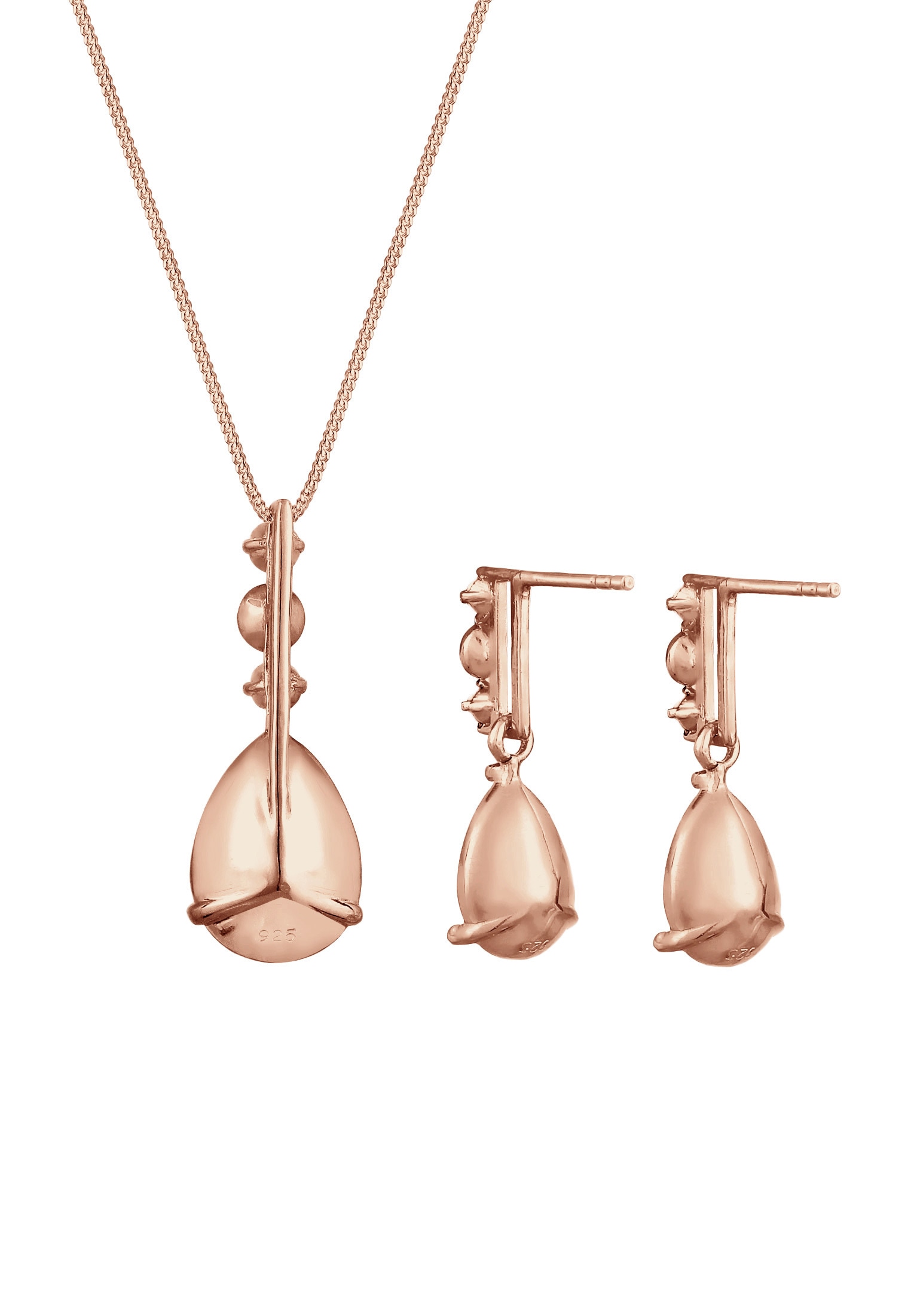 Elli Premium Schmuckset »Tropfen Weiß 925 Silber, mit Kristallen von Swarovski®« ()