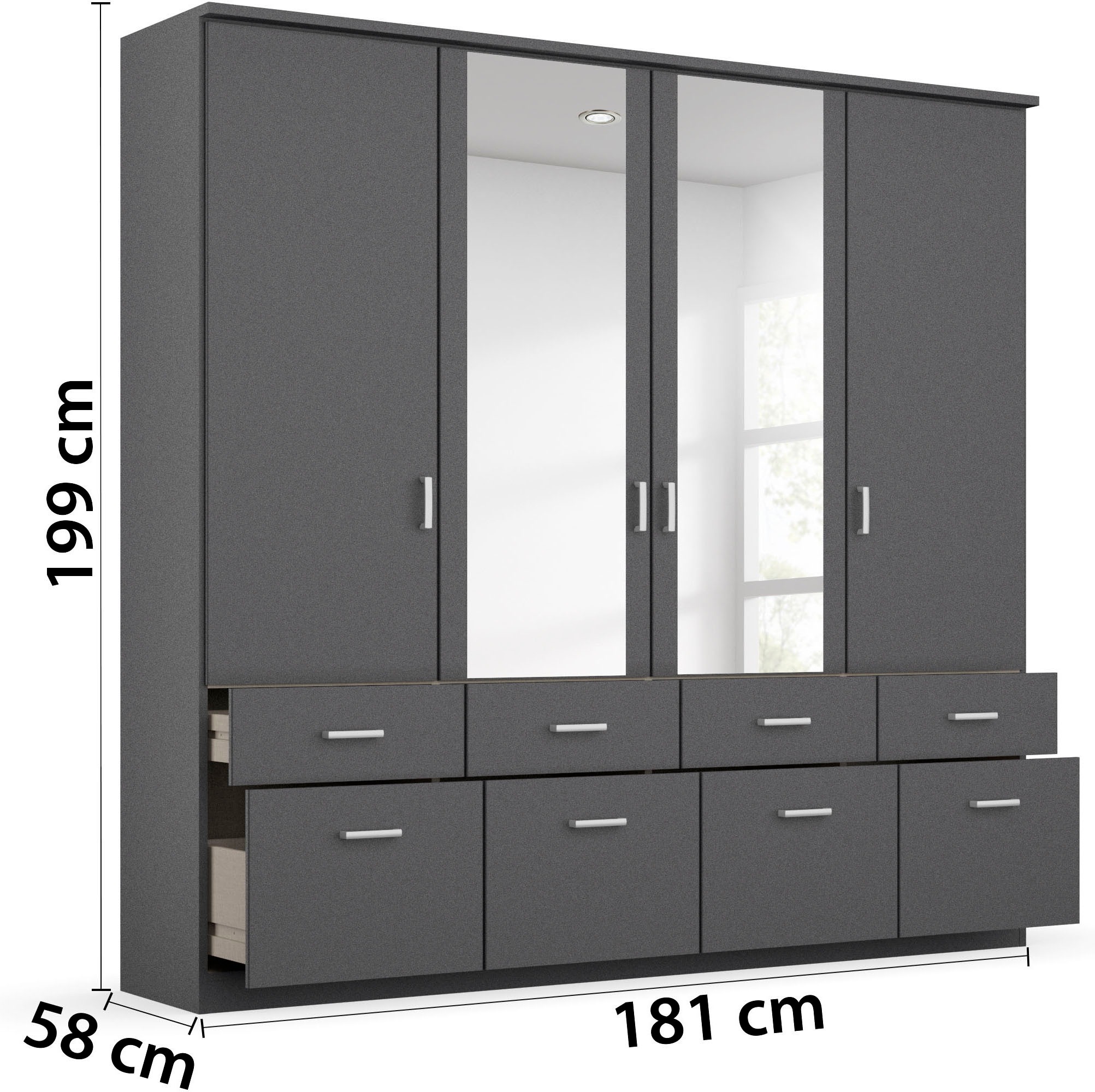 rauch Kleiderschrank »Kleiderschrank Schrank Garderobe deckenhoher Schrank BREMEN«, in vielen Farben und Ausführungen MADE IN GERMANY