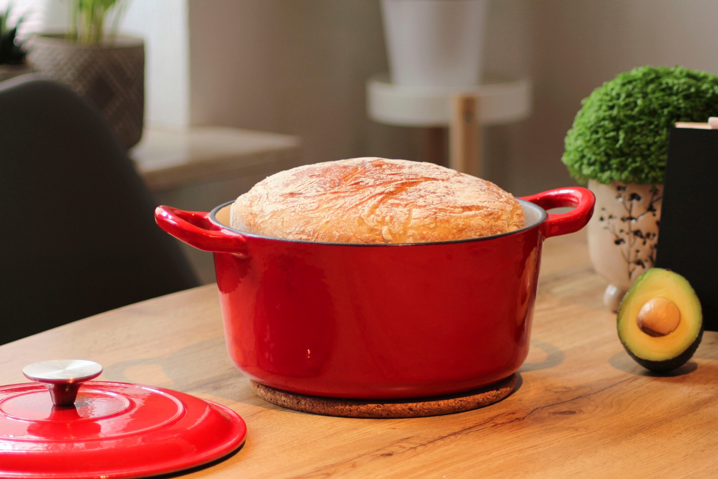 ECHTWERK Kochtopf », Brotbacktopf, Schmortopf«, Gusseisen-Emaille, (1 tlg.), f. Backöfen, Grill, BBQ Induktion, 3,5 Liter, Ø 23,5 cm