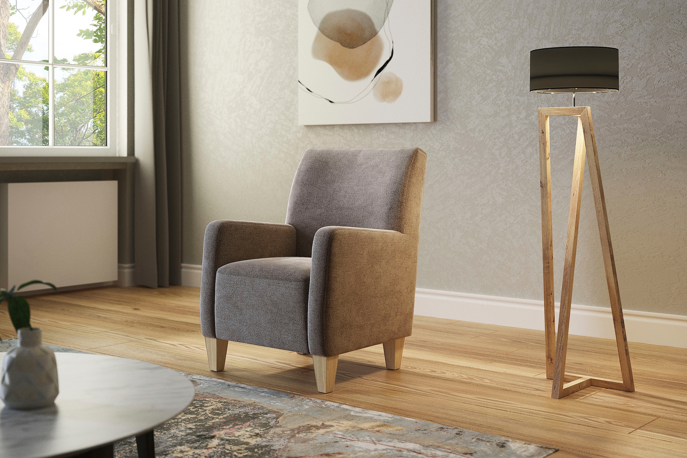 Home affaire Sessel »Viva«, mit Federkern, mit Buchefüßen günstig online kaufen