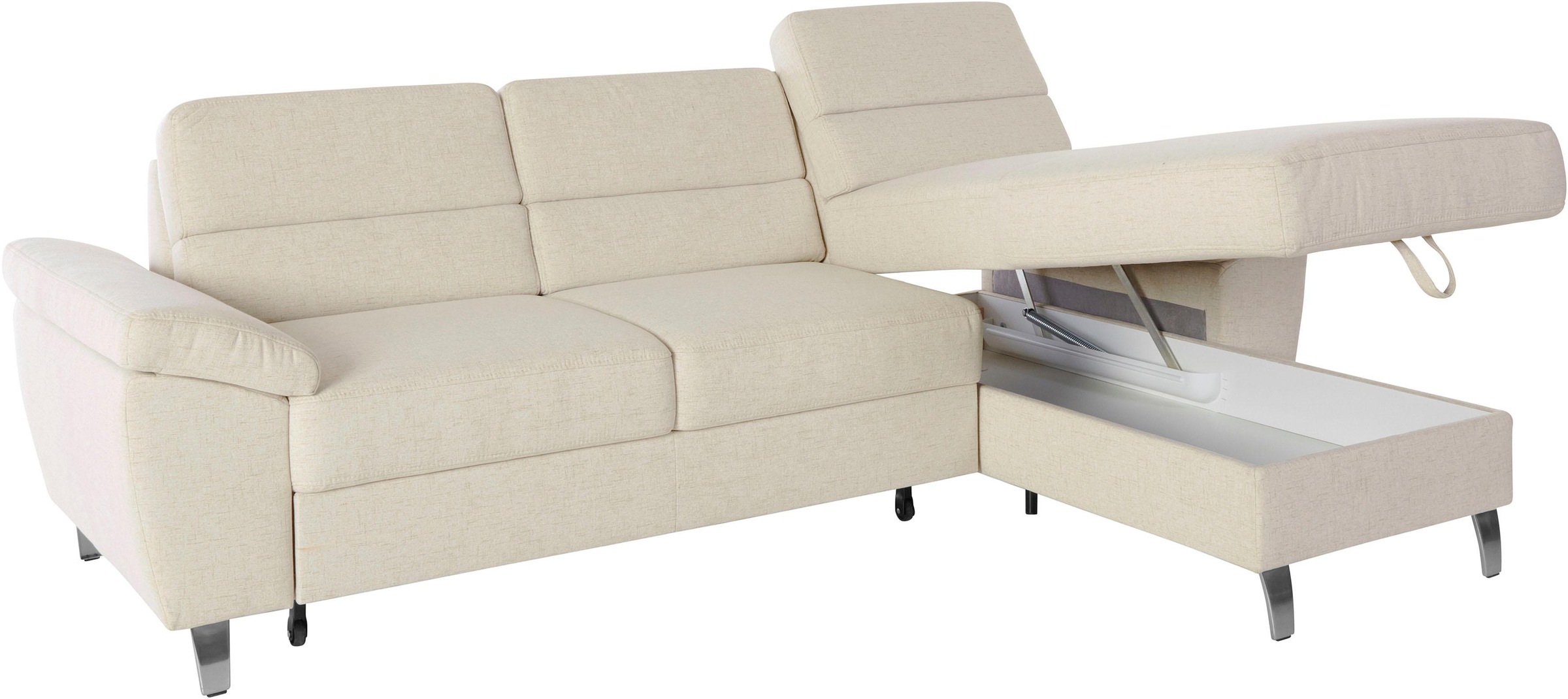 sit&more Ecksofa »Sorano L-Form«, wahlweise mit Bettfunktion und Bettkasten