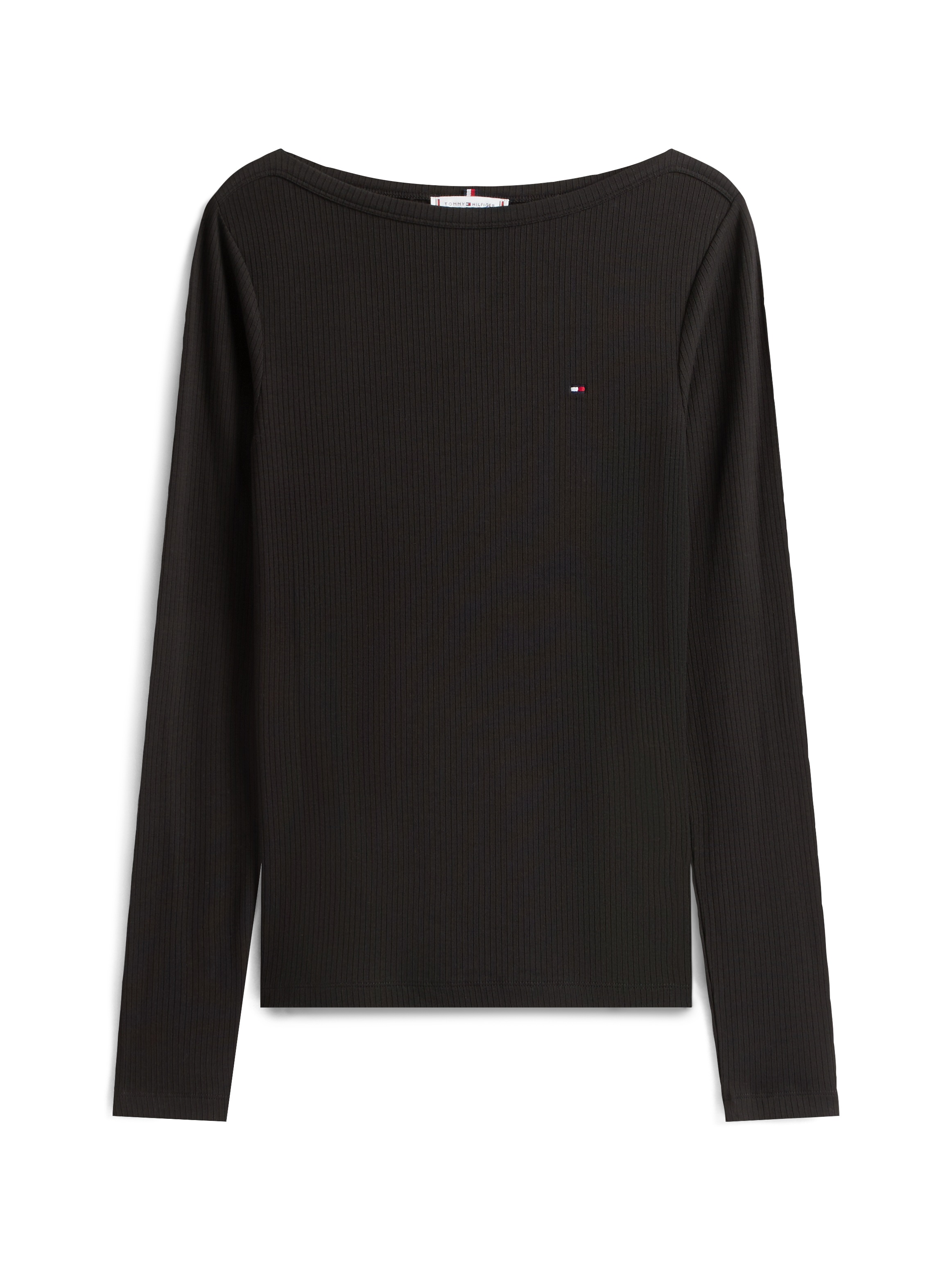 Tommy Hilfiger Langarmshirt »SLIM 5X2 RIB BOAT-NK LS«, in gerippter Struktur