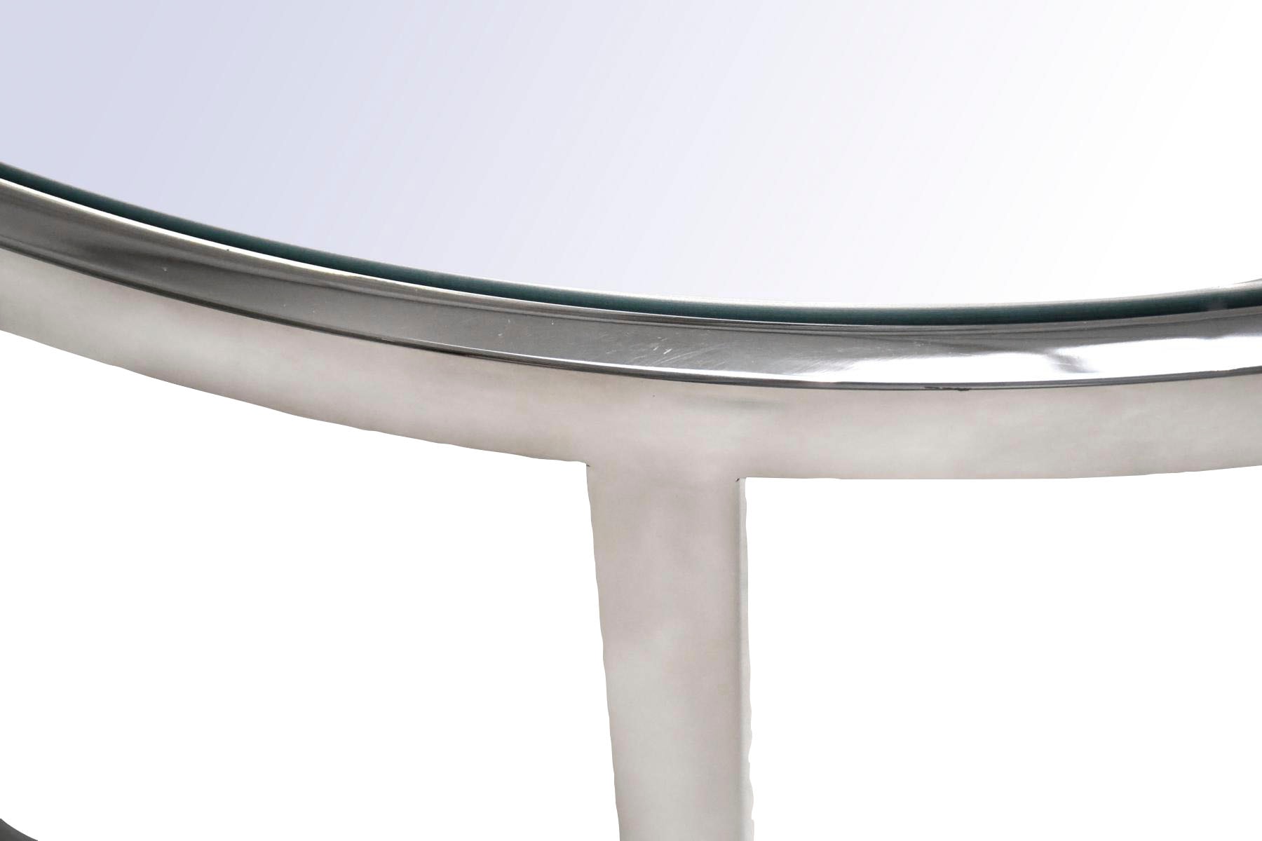 Leonique Couchtisch, Couchtisch, 2 rund, Glas, Chromgestell, Sicherheitsglas, 90x35, 70x30