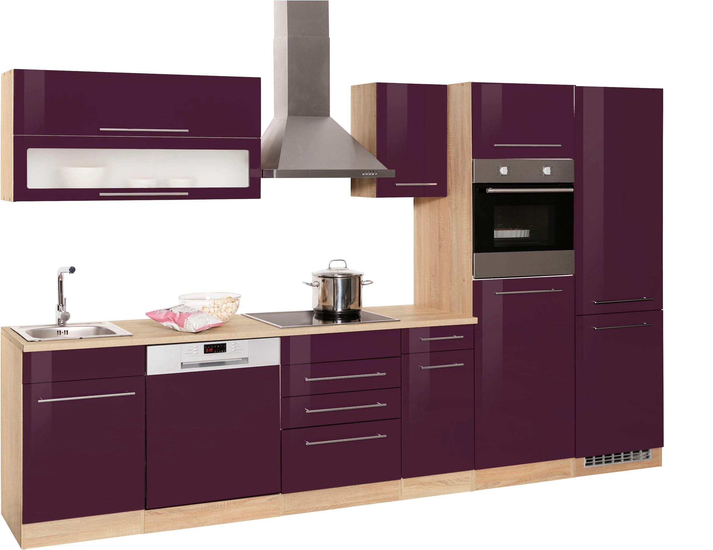KOCHSTATION Küchenzeile »KS-Eton«, mit E-Geräten, Breite 330 cm
