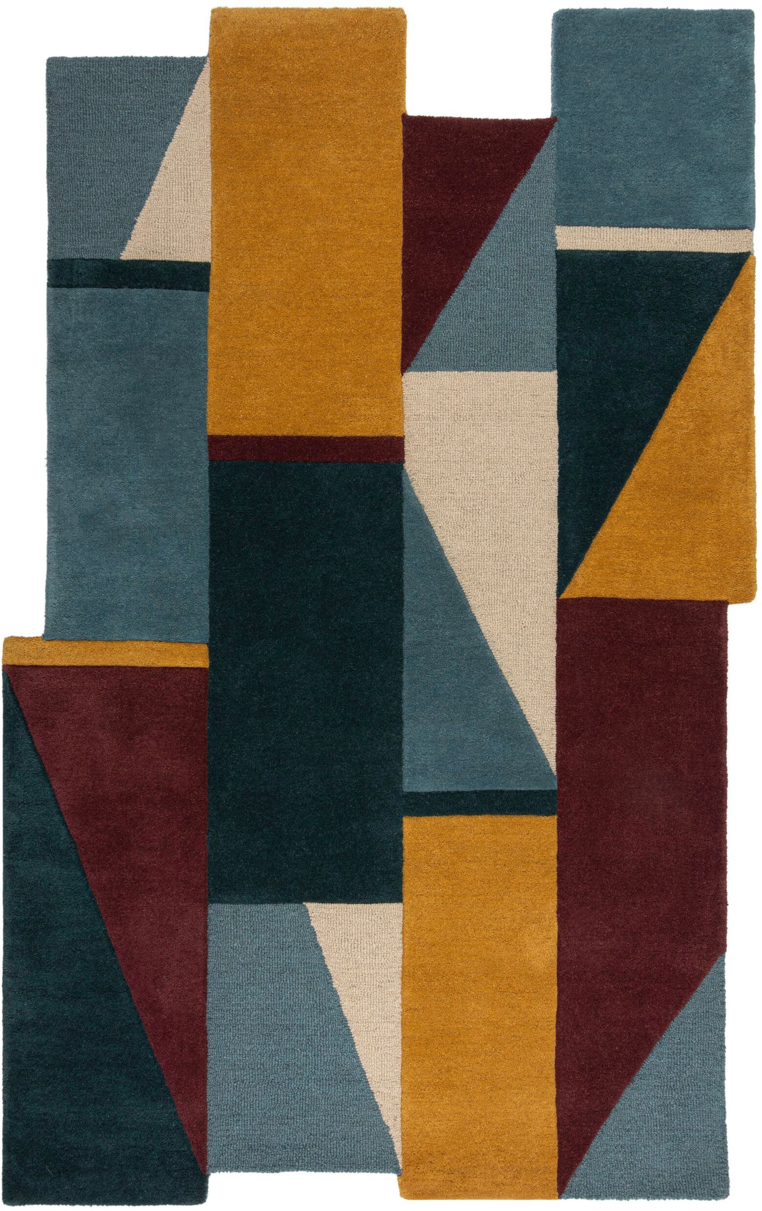 FLAIR RUGS Wollteppich »Shuffle Shaped«, rechteckig, 10 mm Höhe, Shuffle-fö günstig online kaufen