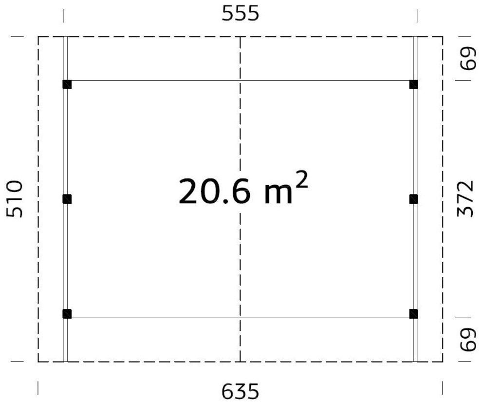 Palmako Einzelcarport »Robert«, Holz, hellgrau