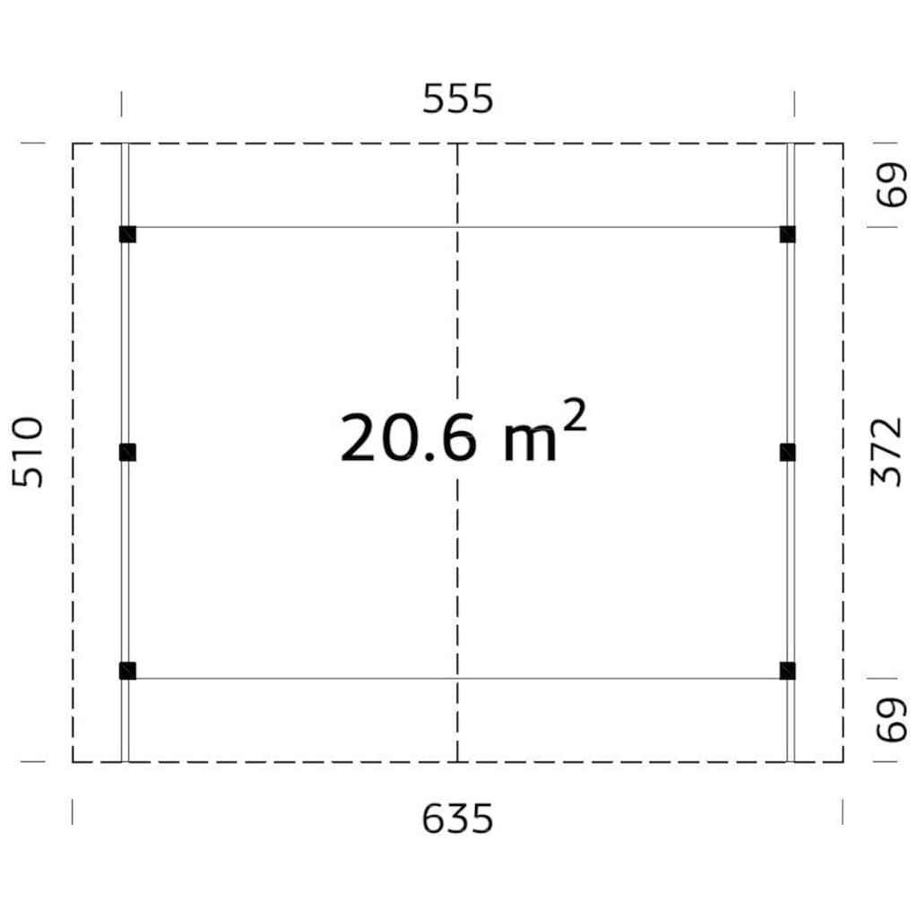 Palmako Einzelcarport »Robert«, Holz, hellgrau