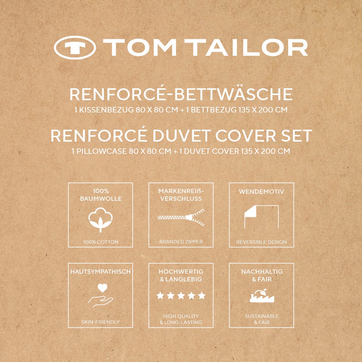 TOM TAILOR HOME Bettwäsche »LARGE CHECK in Gr. 135x200cm oder 155x220cm«, new bedroom, gewebtes Label