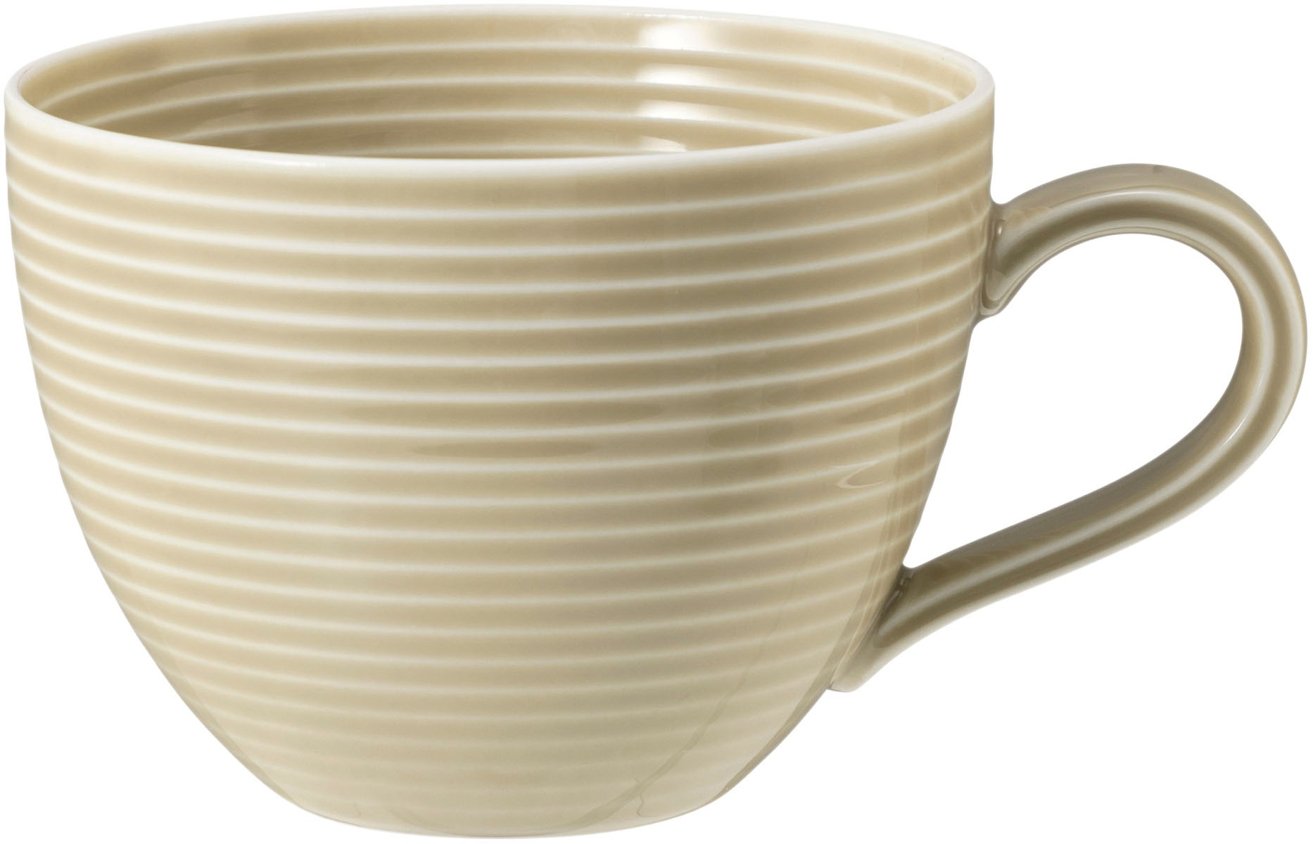 Seltmann Weiden Kaffeeservice »Geschirr-Set, Service Beat«, (Set, 18 tlg.), Teller, Tassen, Untertassen, Rillendekor, 18 Teile, für 6 Personen