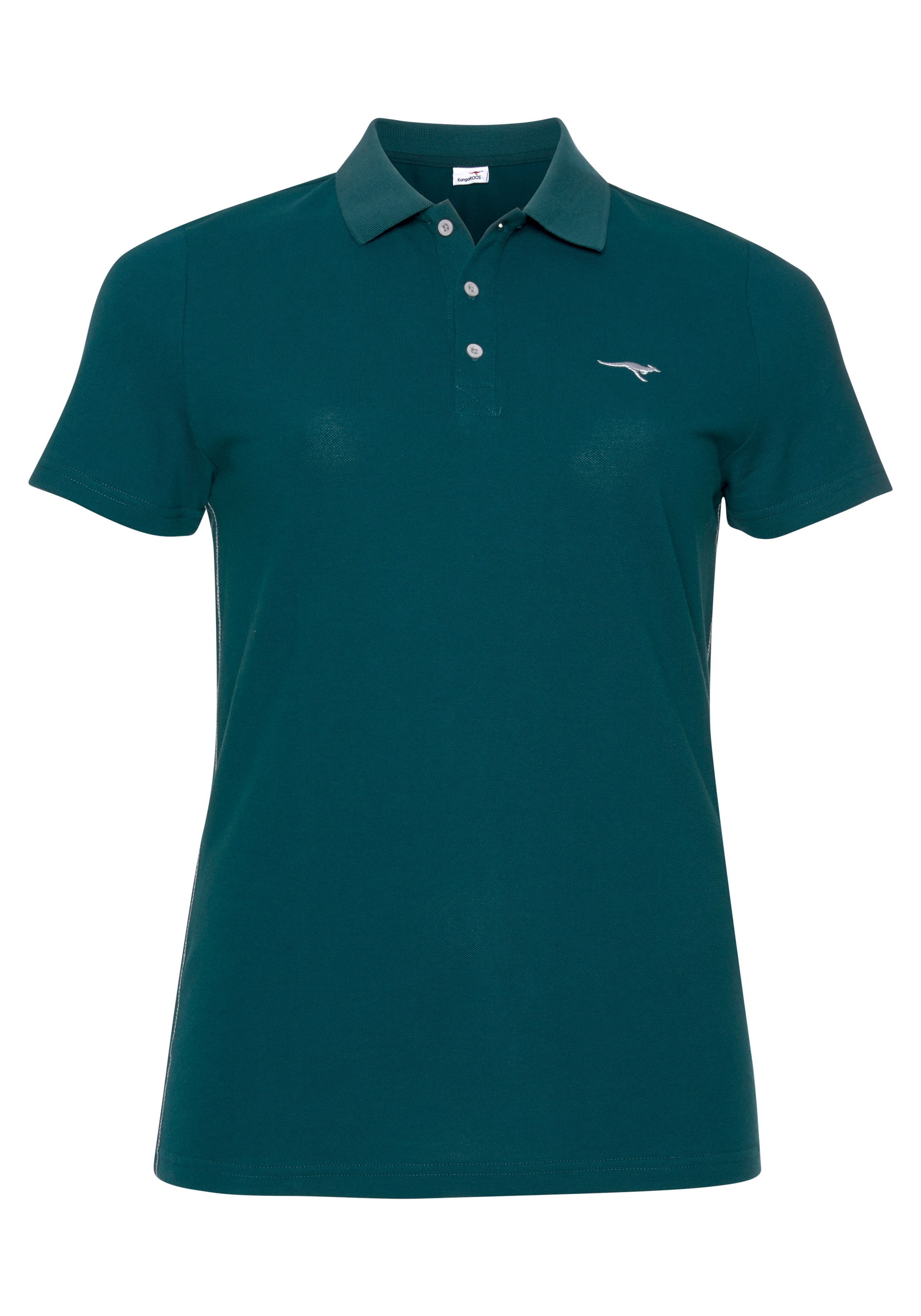 KangaROOS Poloshirt Kurzarm,  unifarben,  Polokragen,  aus Baumwolle, große Größen