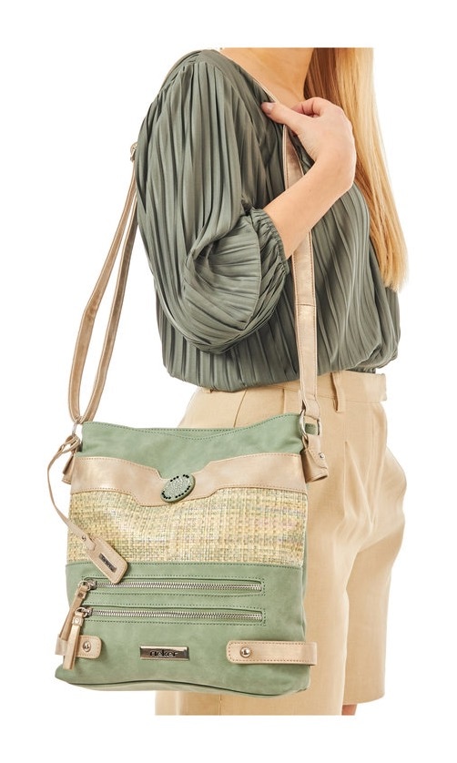 Rieker Umhängetasche , Schultertasche, Damen-Tasche mit praktischem Reißverschluss-Rückfach