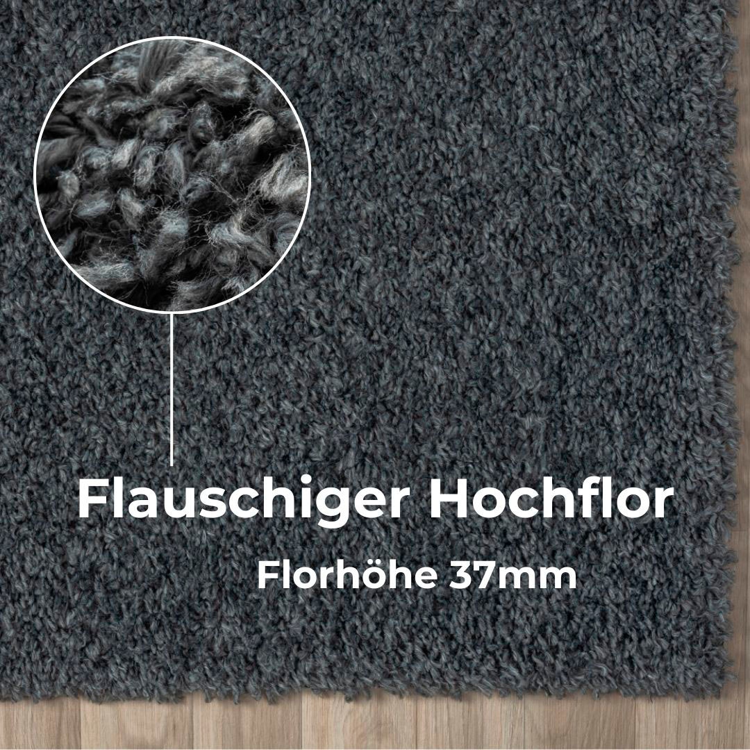 my home Hochflor-Teppich »Banji«, rechteckig, 37 mm Höhe, Uni Farben, weich und flauschig, auch als Läufer & in rund erhältlich
