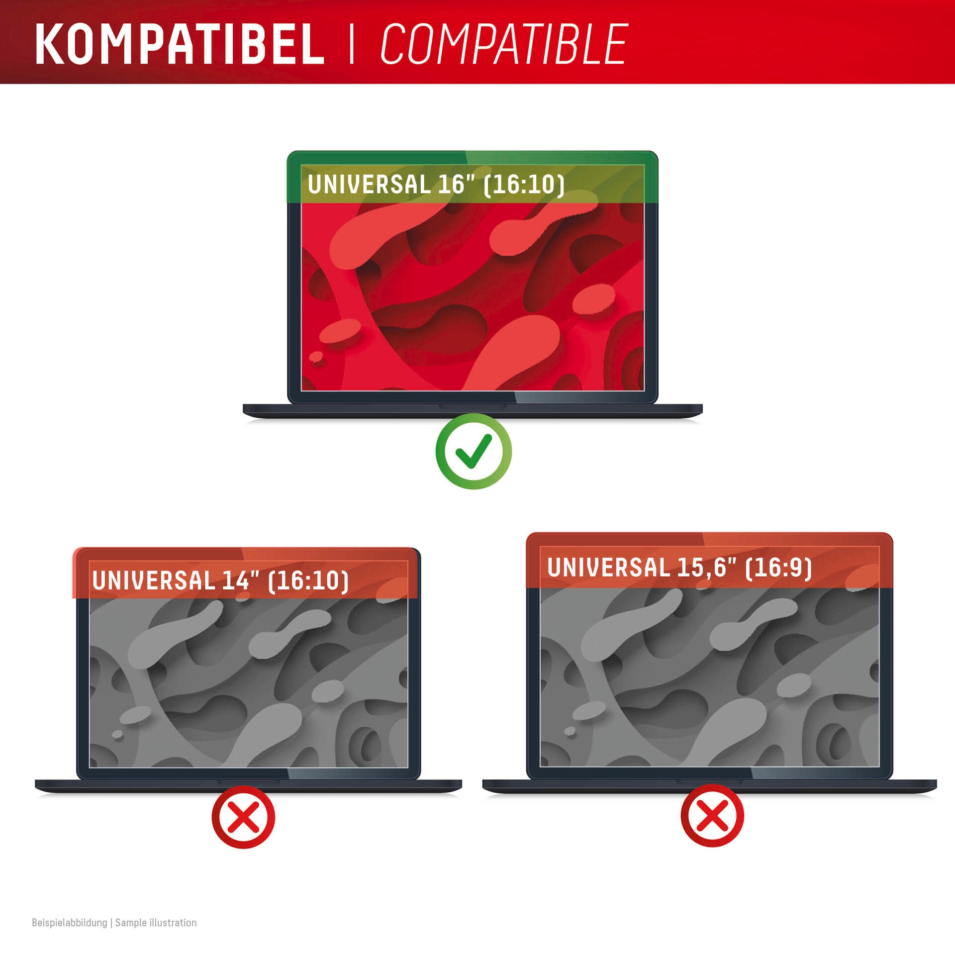 Displex Displayschutzfolie »Privacy Safe Magnetischer Blickschutzfilter Universal 16" (16:10)« für Universal 16" (16:10) Laptops und Notebooks Displayschutzglas, Schutzfolie, Bildschirmschutz, kratz- & stoßfest