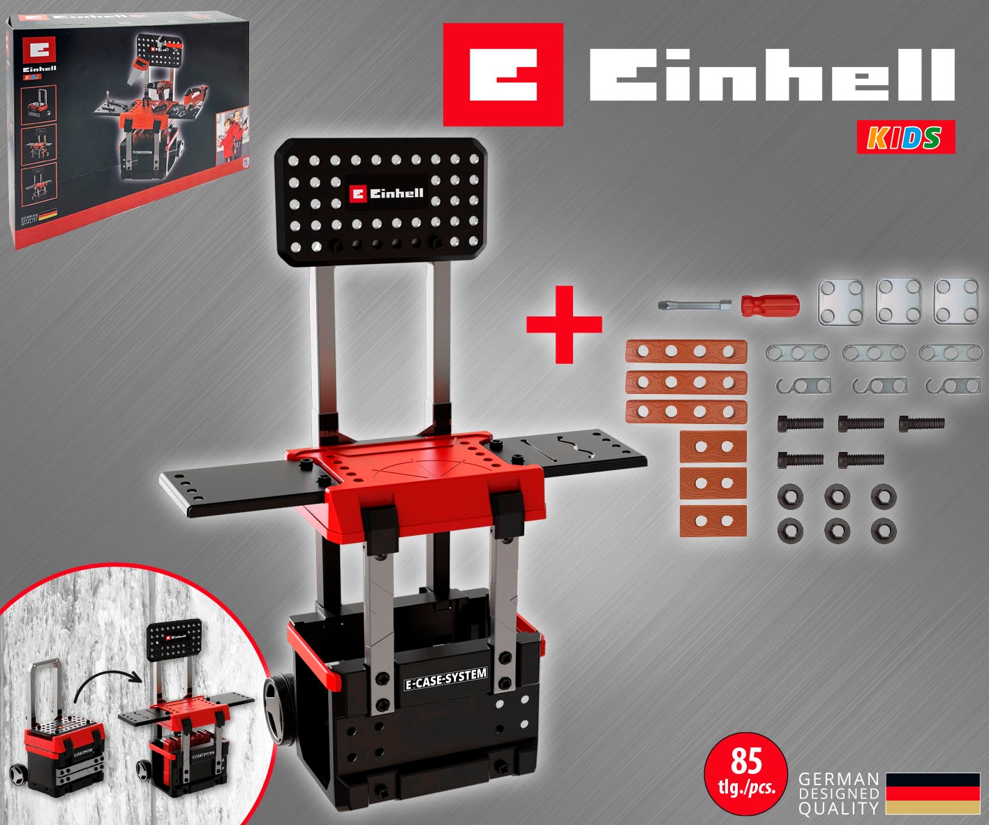 Happy People Spielwerkbank »EINHELL Kids E-Case«, (85 tlg.), mit Zubehör