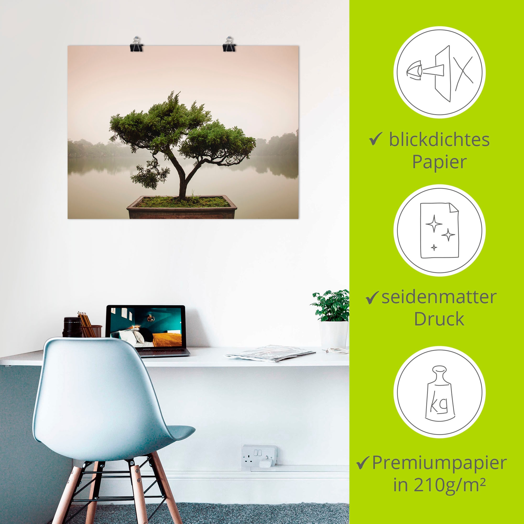 Artland Wandbild »Chinesischer Bonsaibaum«, Bäume, (1 St.), als Alubild, Outdoorbild, Leinwandbild, Poster, Wandaufkleber
