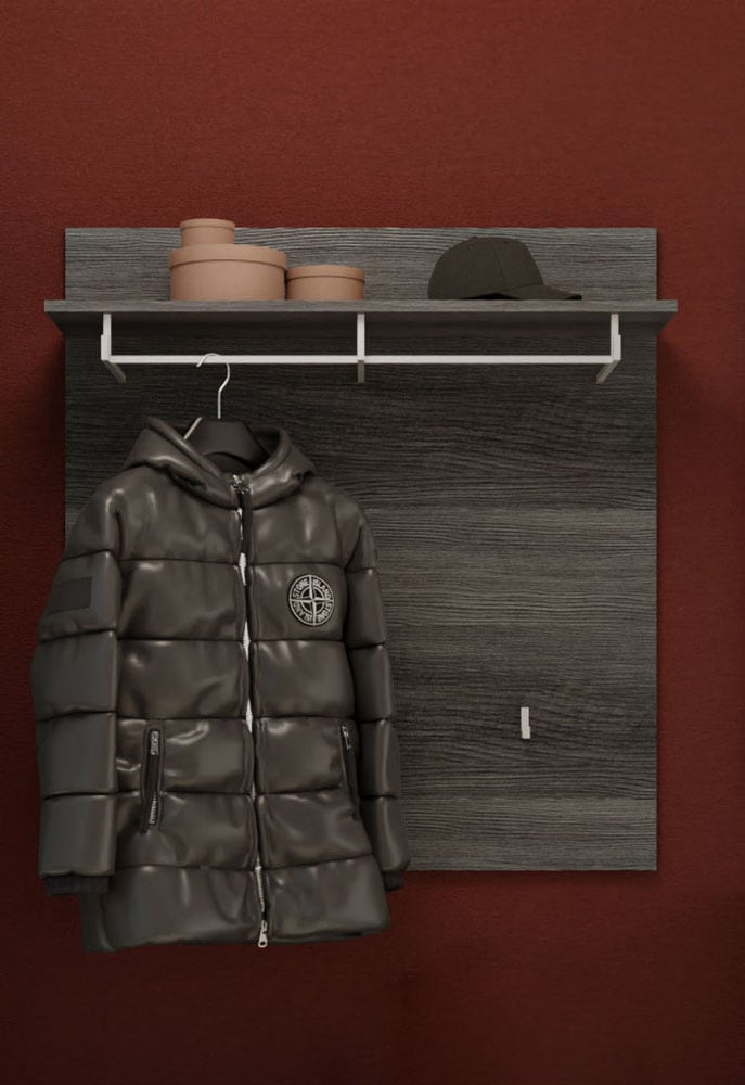INOSIGN Garderobenpaneel »Siena, Breite 90 cm, 3 Haken, 1 Kleiderstange, 1 Ablageboden«, (1 St.), Scout, Garderobenpaneel, 3 Haken, 1 Kleiderstange, Flur, Diele