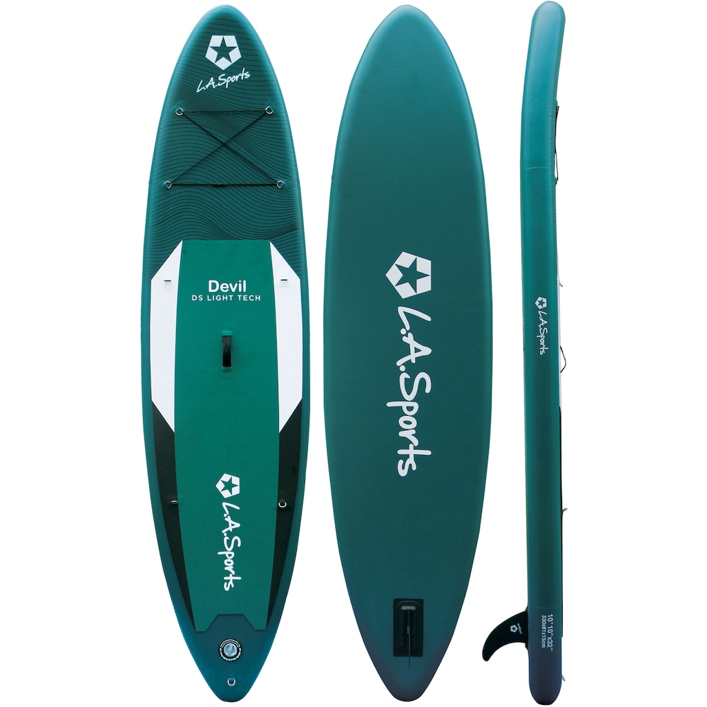 L.A. Sports Inflatable SUP-Board »Devil«, (Set, 6 tlg., mit Paddel, Pumpe und Transportrucksack)