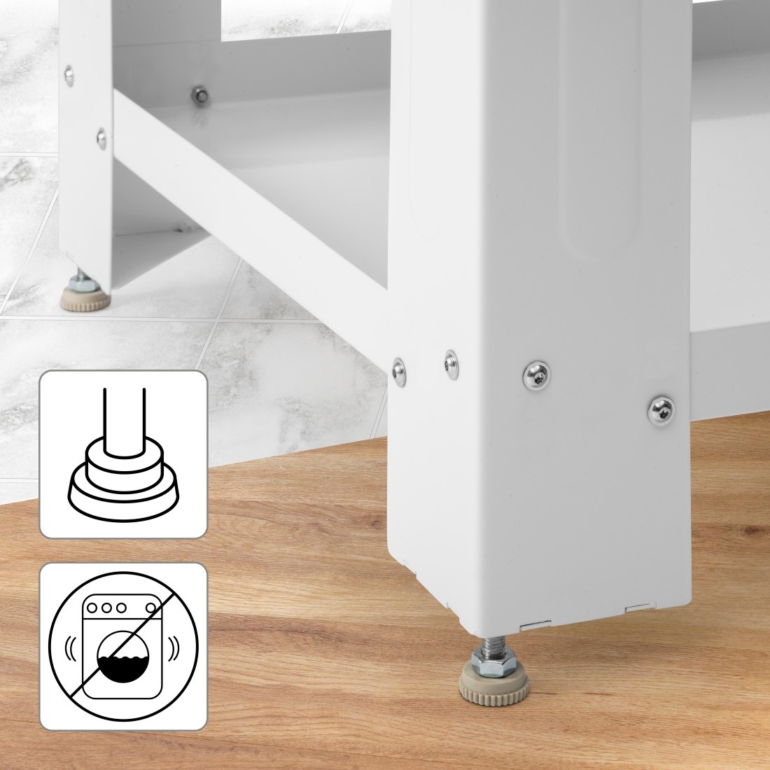 Xavax Unterbausockel »Sockel Untergestell 60 x 60 x 50cm für Waschmaschine Trockner«, höhenverstellbar bis zu 1cm