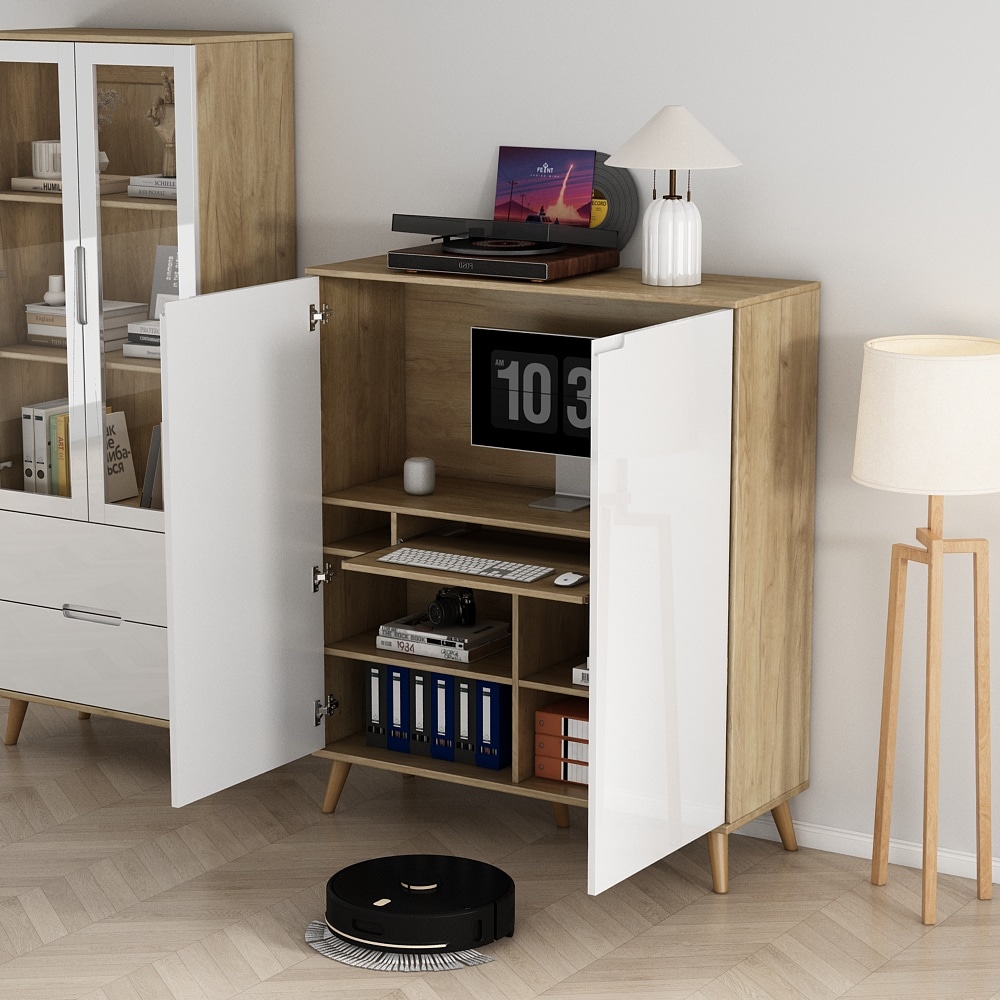 OTTO home PC-Schrank mit Tastaturauszug, (B/T/H): 110/35,7/129 cm