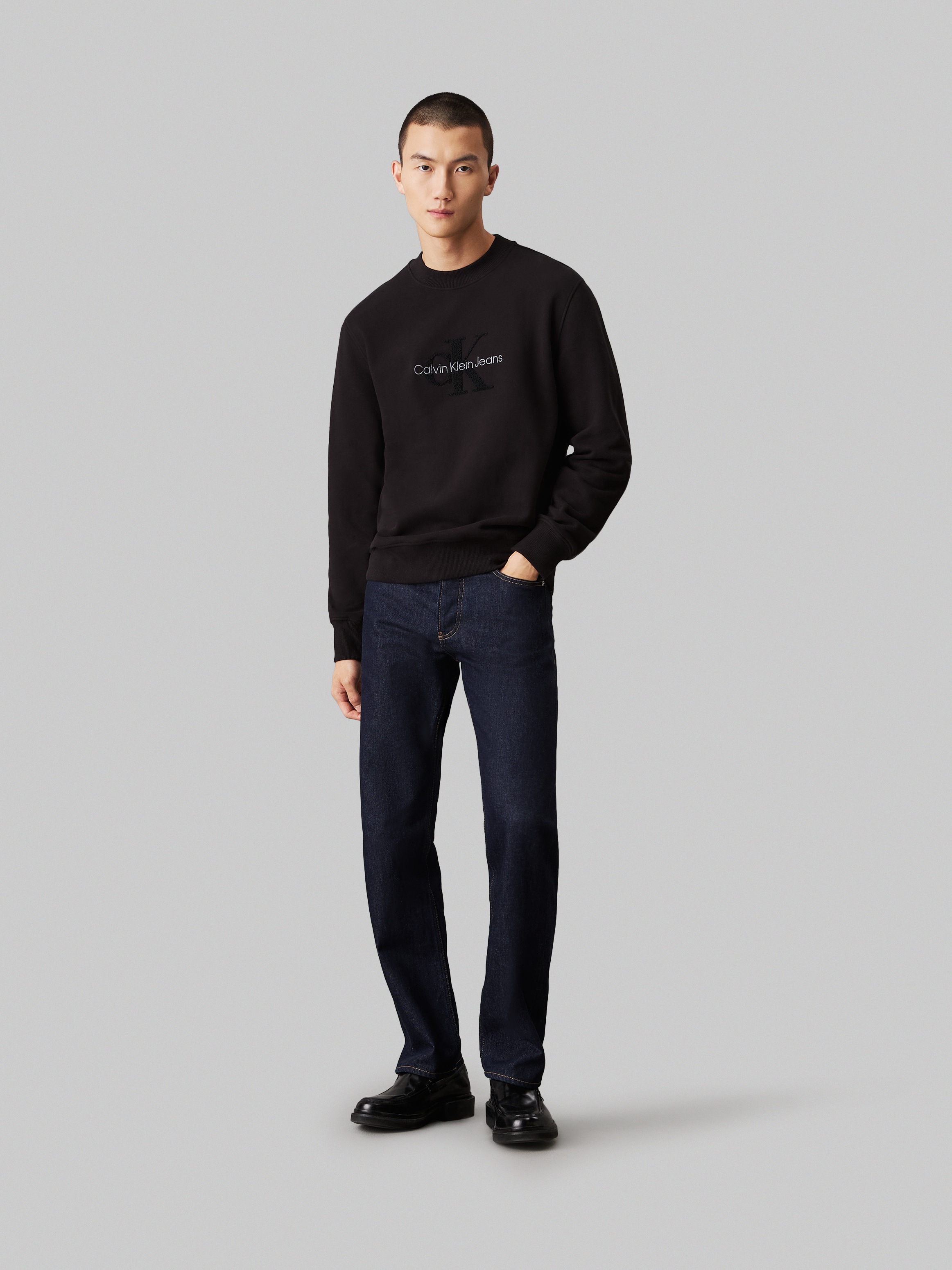 Calvin Klein Jeans Sweatshirt »CHENILLE MONOLOGO CREW NECK«, mit Logostickerei