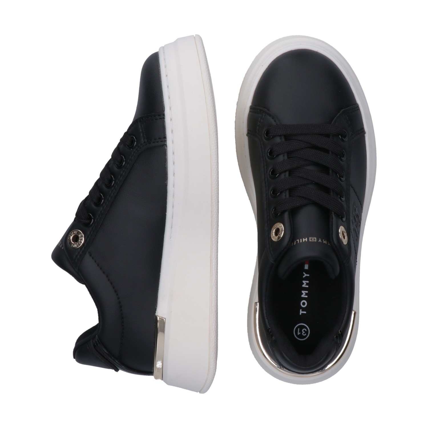 Tommy Hilfiger Sneaker, Plateausneaker, Schnürschuh mit Metallic Einsatz