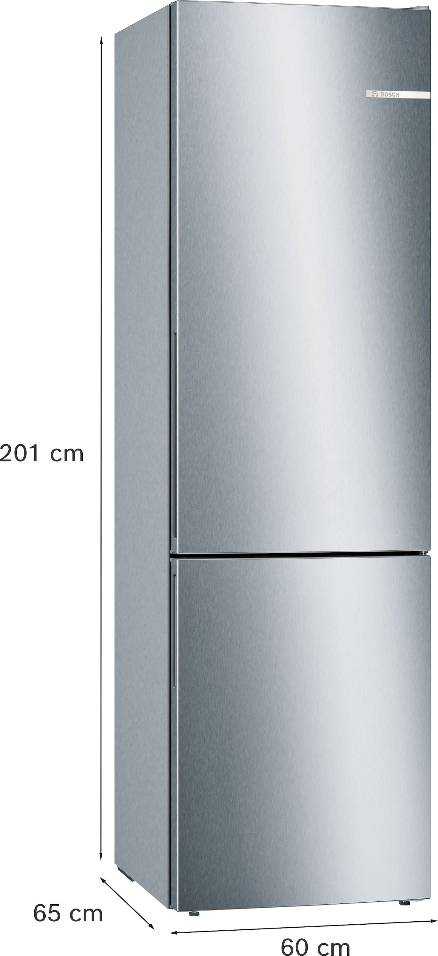 BOSCH Kühl-/Gefrierkombination Serie 6 »KGE39ALCA« 201 cm hoch 60 cm breit Low Frost, VitaFresh Schublade, Big Box, LED-Licht, Super Kühlen
