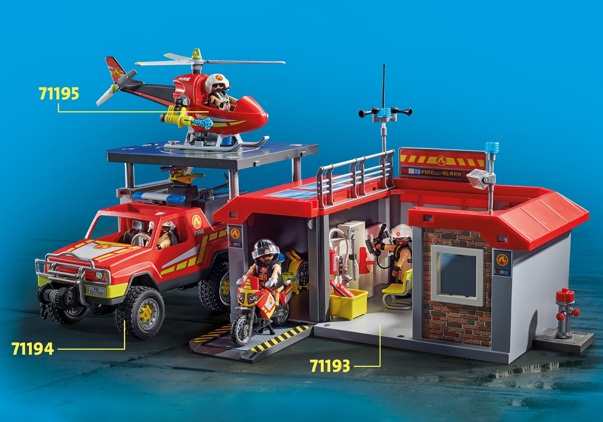 Playmobil® Konstruktions-Spielset »Feuerwehrstation (71193), City Action«, (61 St.), Made in Germany