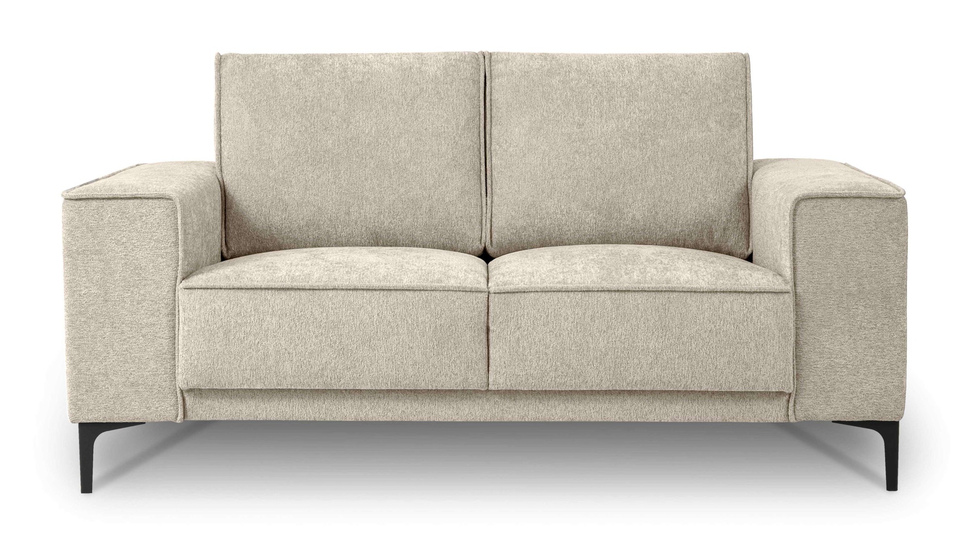Places of Style 2-Sitzer »Kompaktsofa Oland, Struktur, Flachgewebe, Luxus-Microfaser, Boucle«, 164 cm, Wellenunterfederung, Skandi-Design, Metallfüße