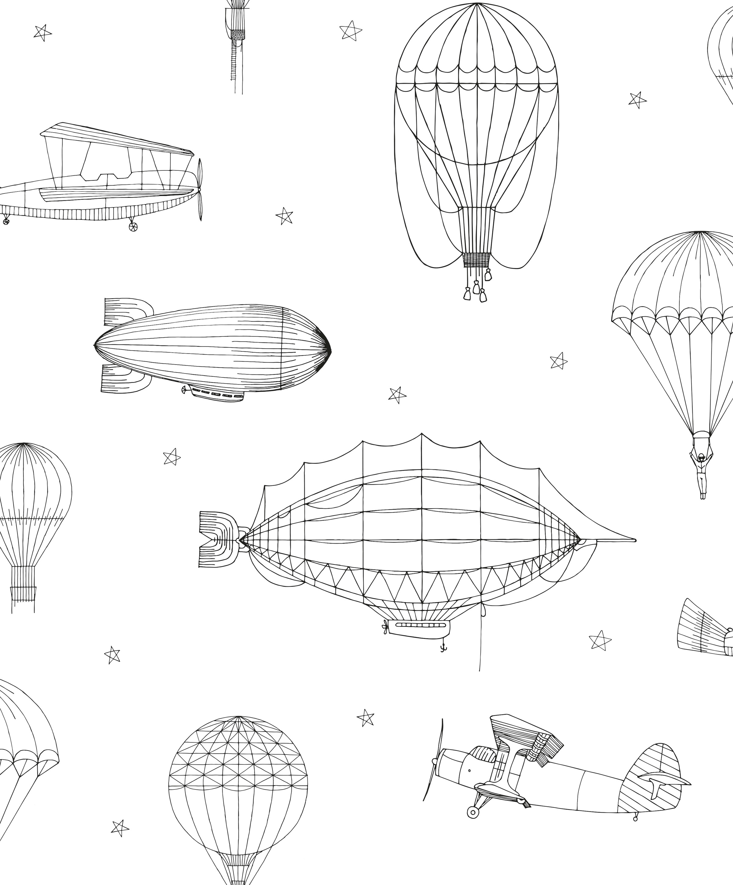Marburg Kindertapete, Motiv-matt, Zeppelin, Flugzeug, Tapete für Wohnzimmer Schlafzimmer Küche