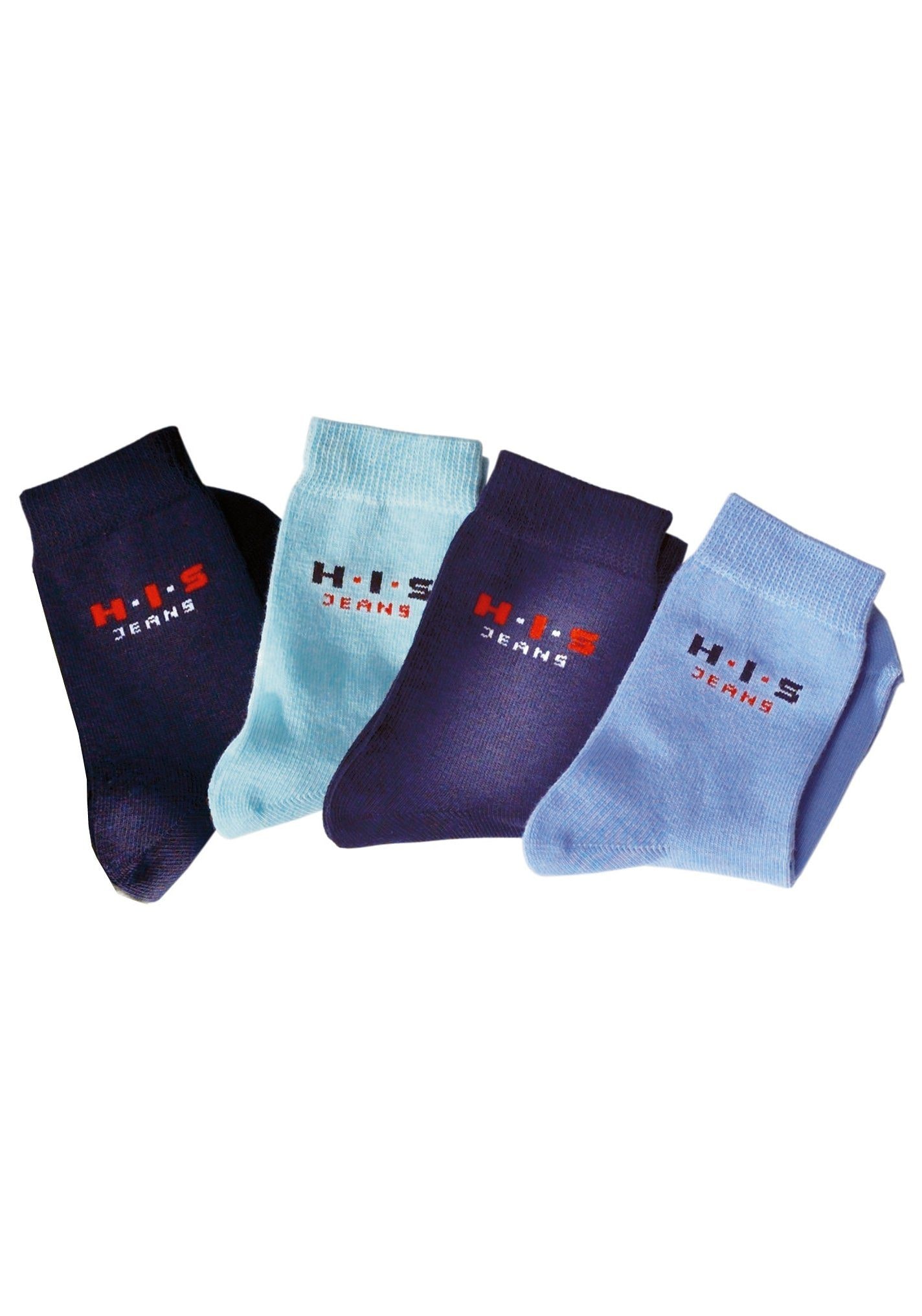 bestellen Logo (4 H.I.S Paar), mit Basicsocken, kontrasfarbenem Online-Shop im