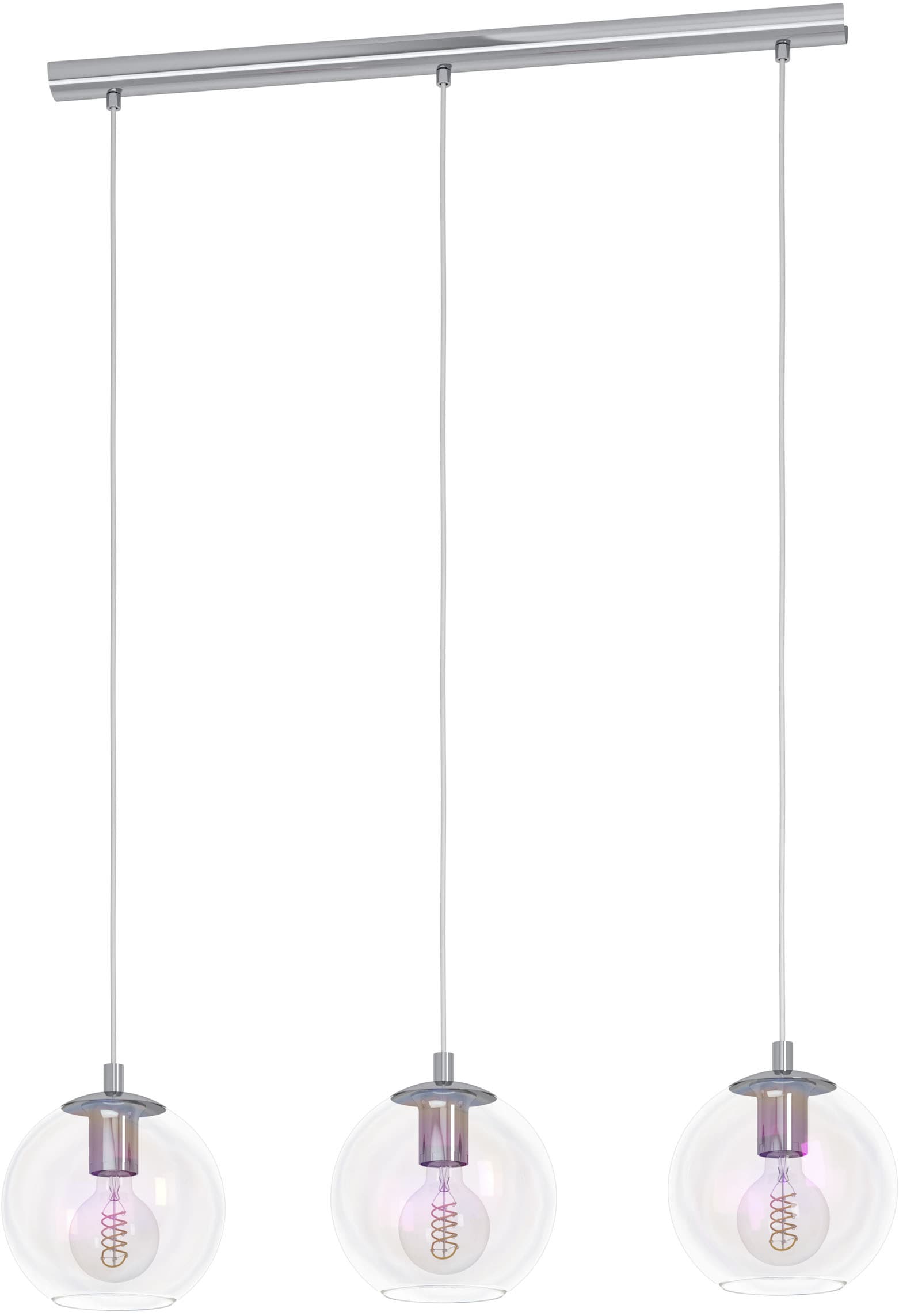 EGLO Hängeleuchte »ARISCANI 2 Pendellampe - Stahl - E27 - 3X60W - IP20« E27 1 Stk. Hängelampe, Deckenlampe, Wohnzimmer, Esszimmer, L76,5 x B16,5 x H110cm