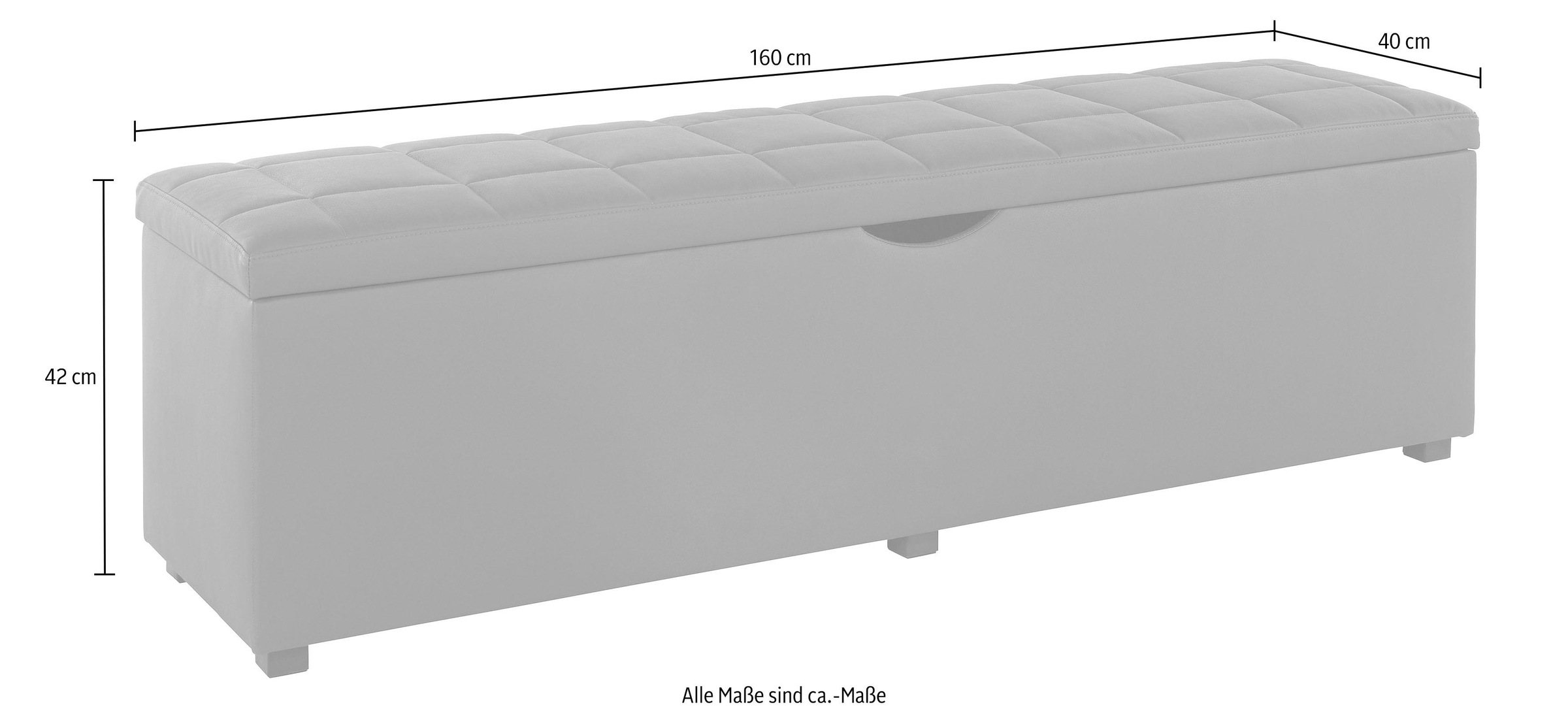 Places of Style Hockerbank »Checked«, mit Stauraum, Breite 120 cm und 160 cm, als Bettbank geeignet