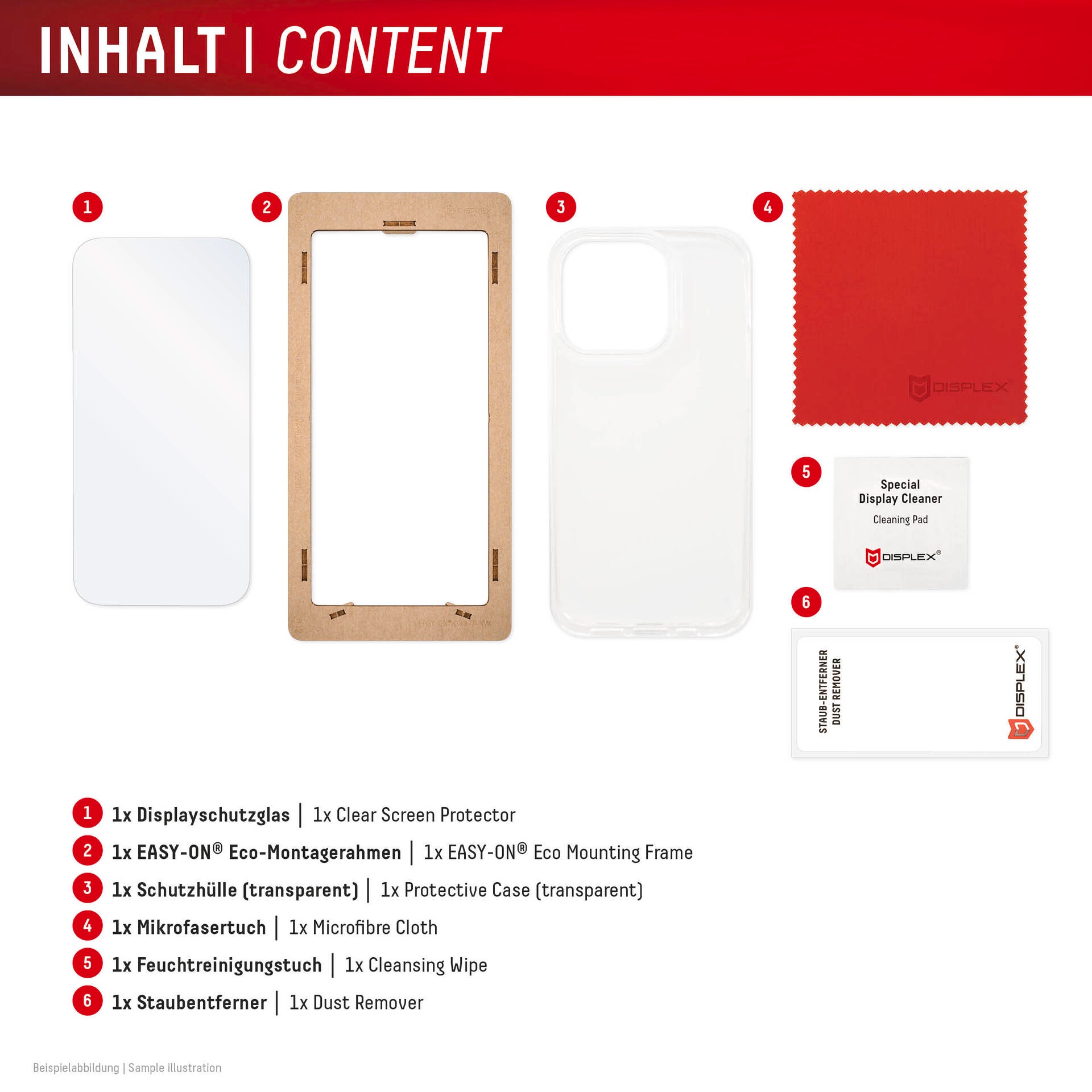 Displex Displayschutzglas »Real Glass Screen Protection + Case«, für Apple iPhone 16, Displayschutzfolie, Schutzfolie, Bildschirmschutz, kratz- & stoßfest