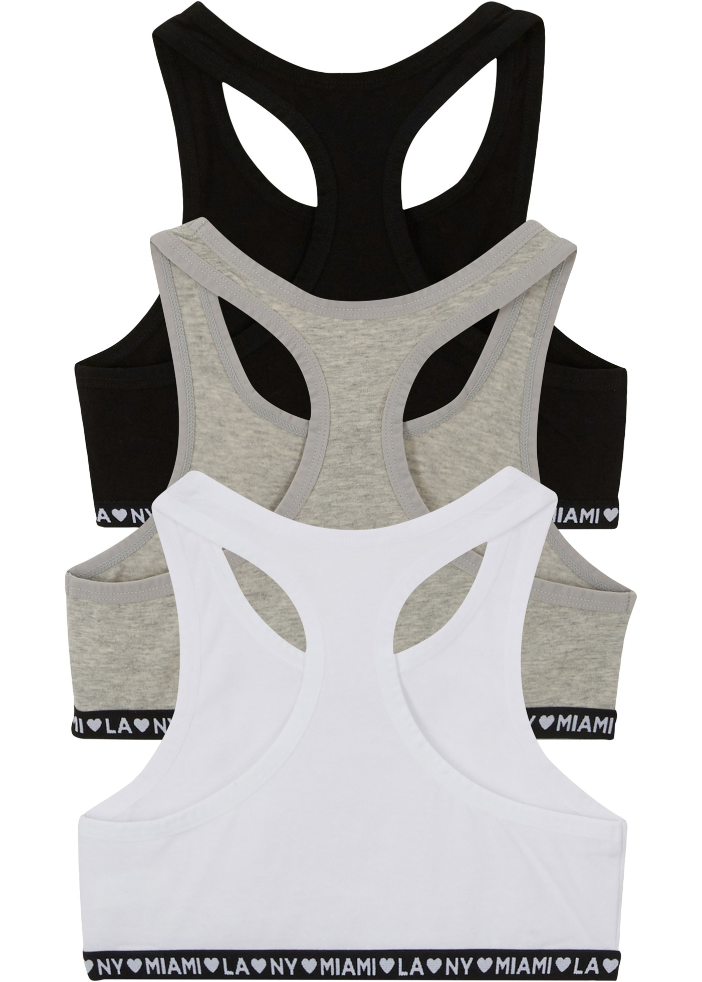 bonprix Bustier Packung, 3 Stk. mit breiten Trägern, mit breitem Gummiband unter der Brust