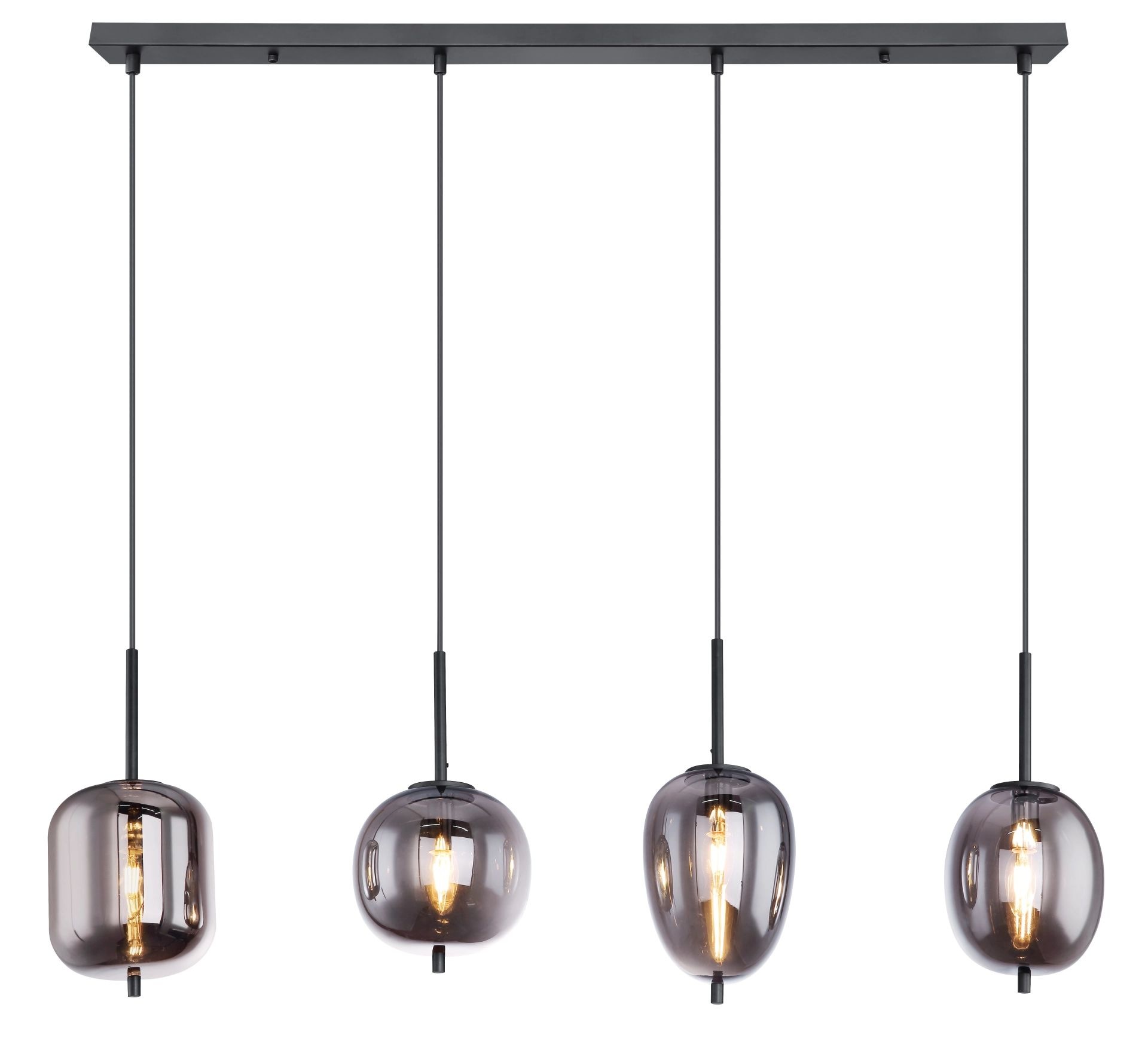 GLOBO LIGHTING Hängeleuchte »BLACKY«, Leuchtmittel E14 | ohne Leuchtmittel, unterschiedliche Gläser