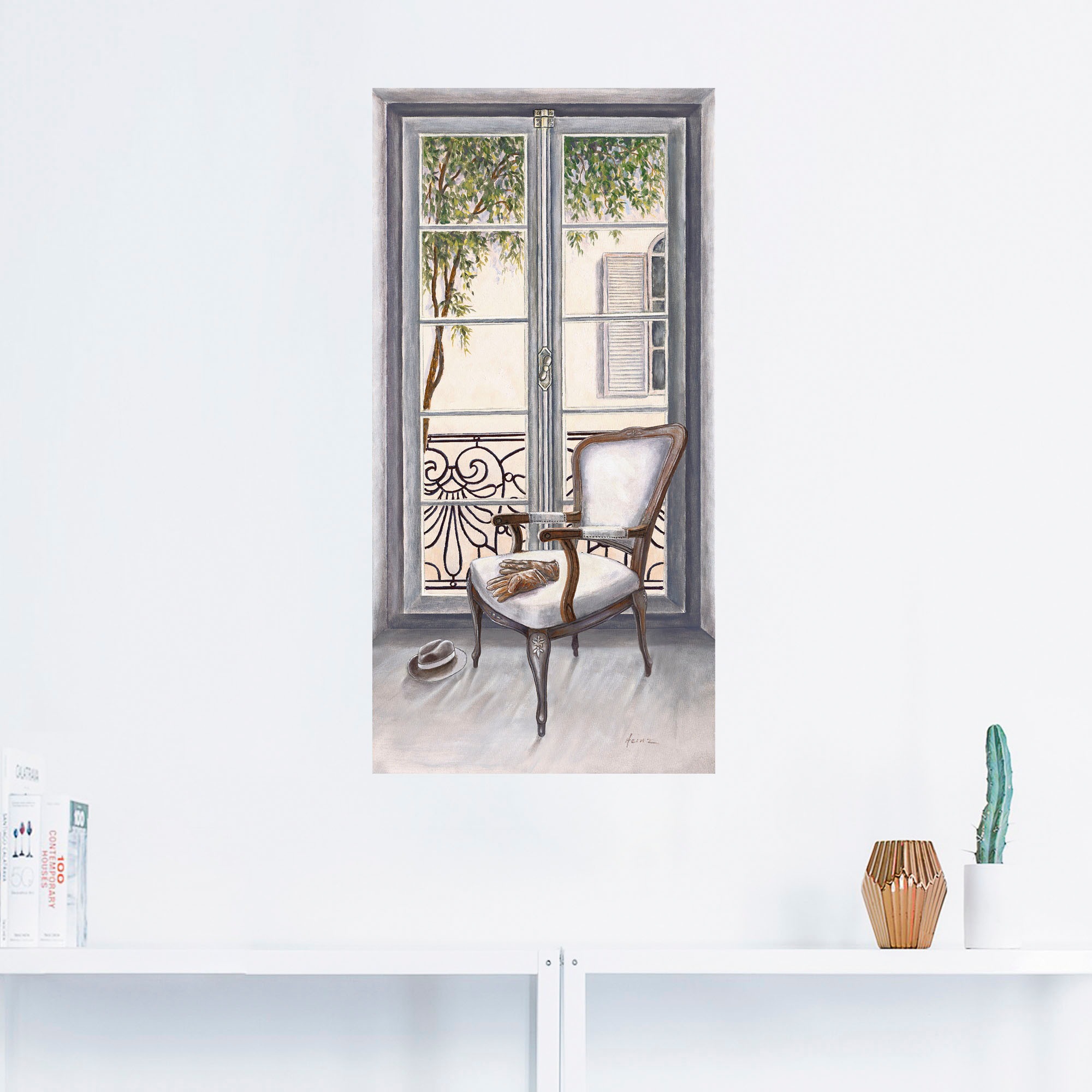 Artland Wandbild »Sessel vor einem Fenster«, Innenarchitektur, (1 St.), als Alubild, Outdoorbild, Leinwandbild, Poster, Wandaufkleber