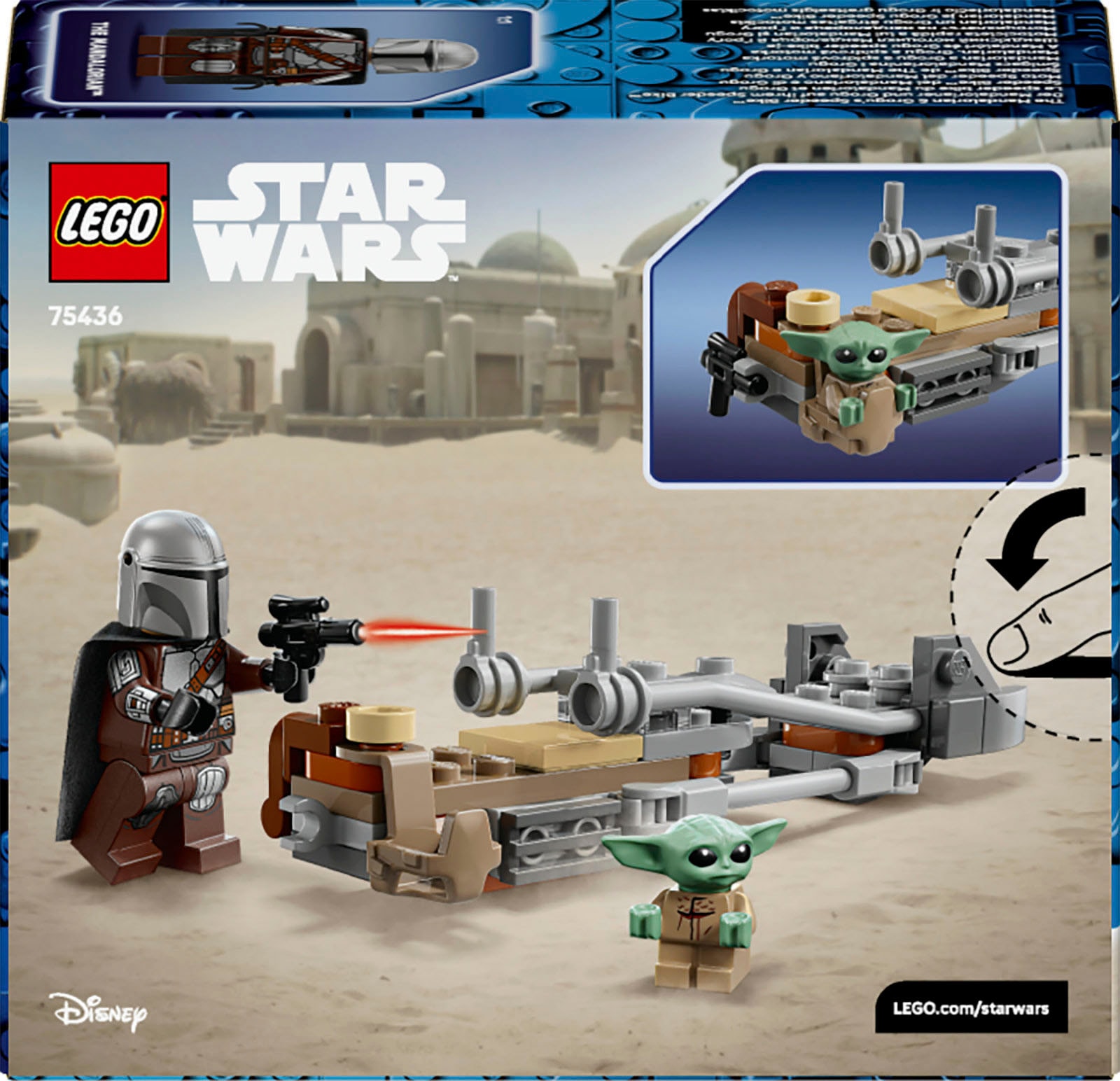 LEGO® Konstruktionsspielsteine »Der Mandalorianer und Grogu auf ihrem Speeder Bike (75436)« LEGO Star Wars